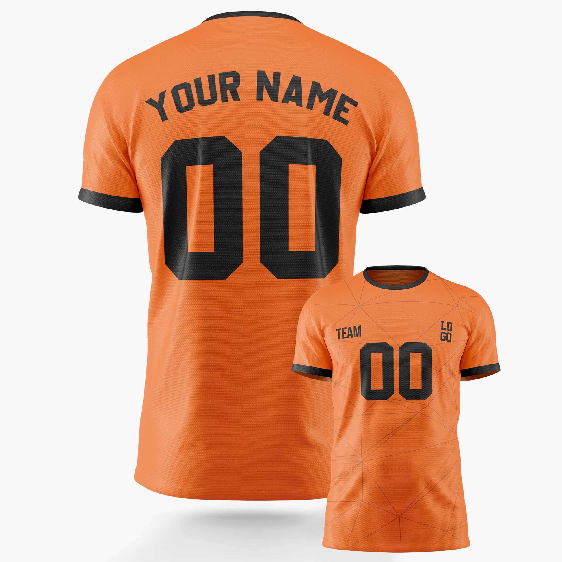 Custom Soccer Jersey Orange and Black - Design Your Own