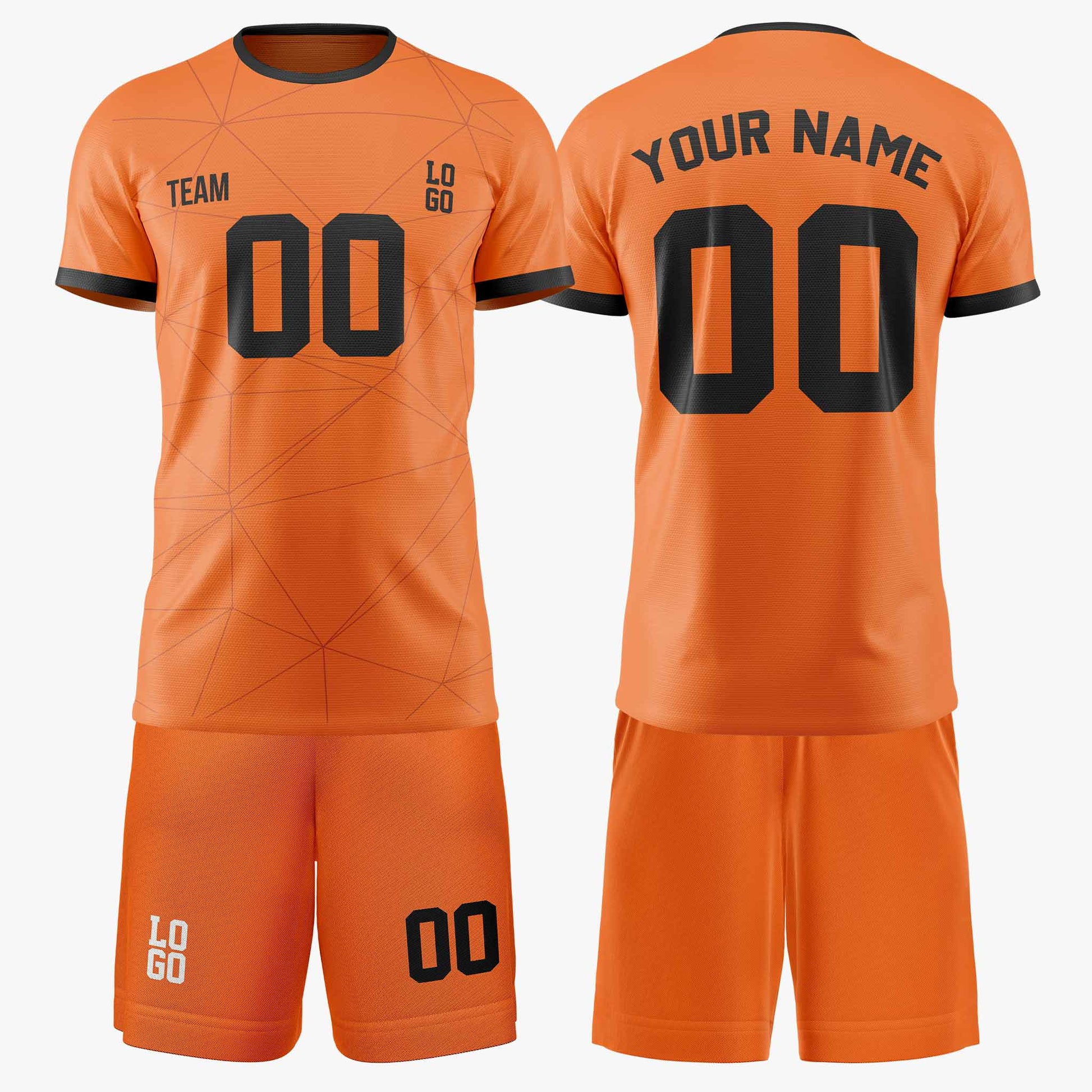 Custom Soccer Jersey Orange and Black - Design Your Own