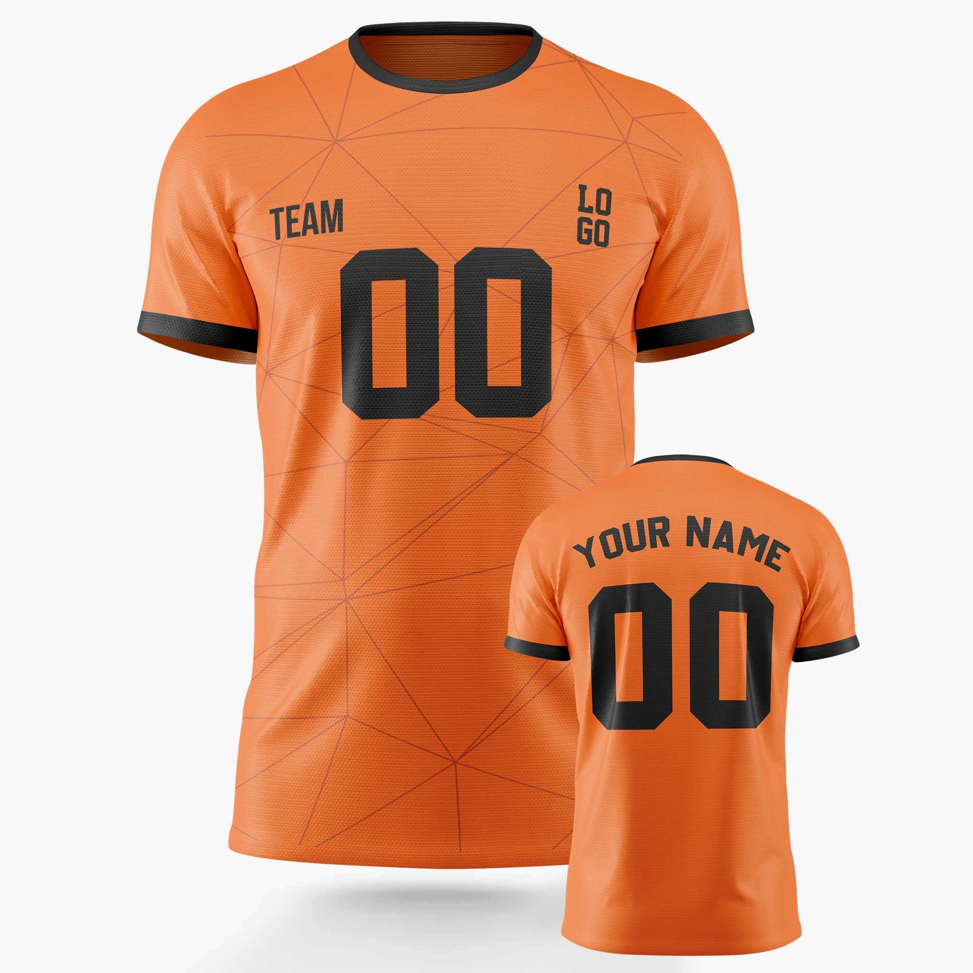 Custom Soccer Jersey Orange and Black - Design Your Own