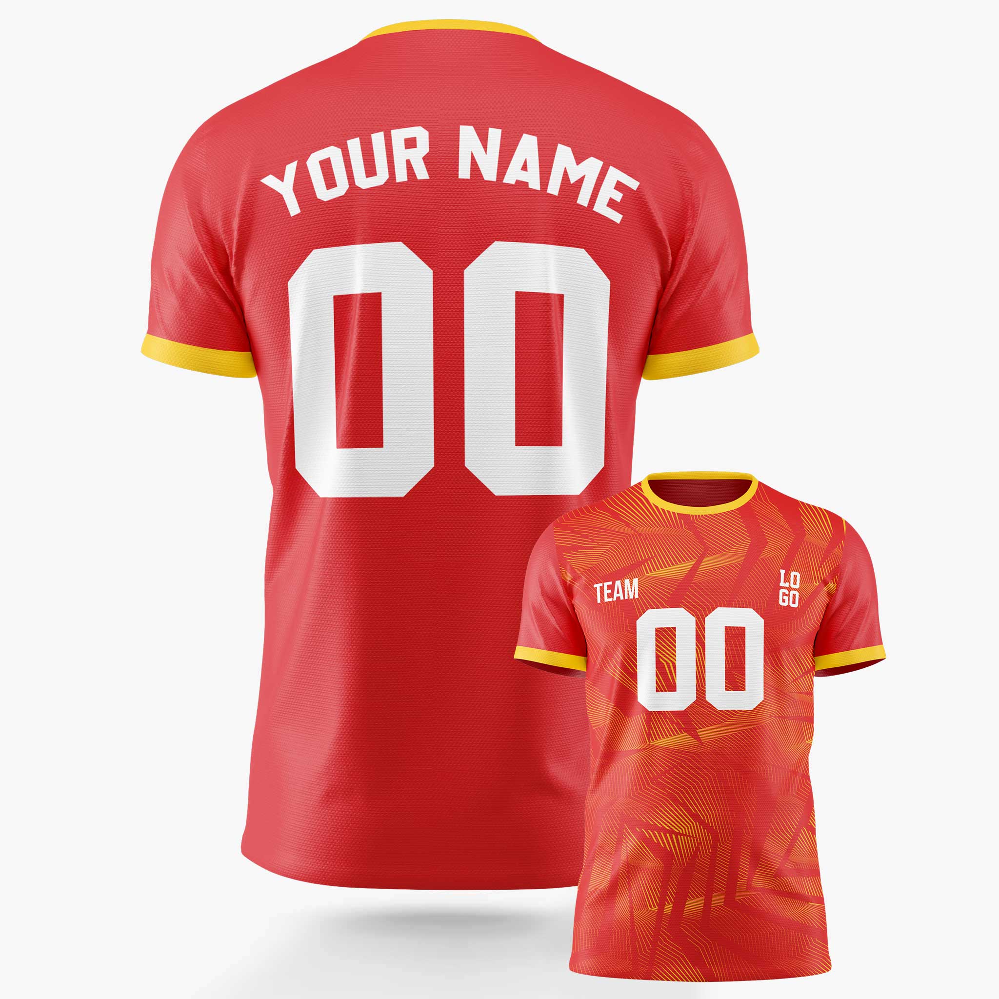 Custom Soccer Jersey Red and Yellow - Design Your Own