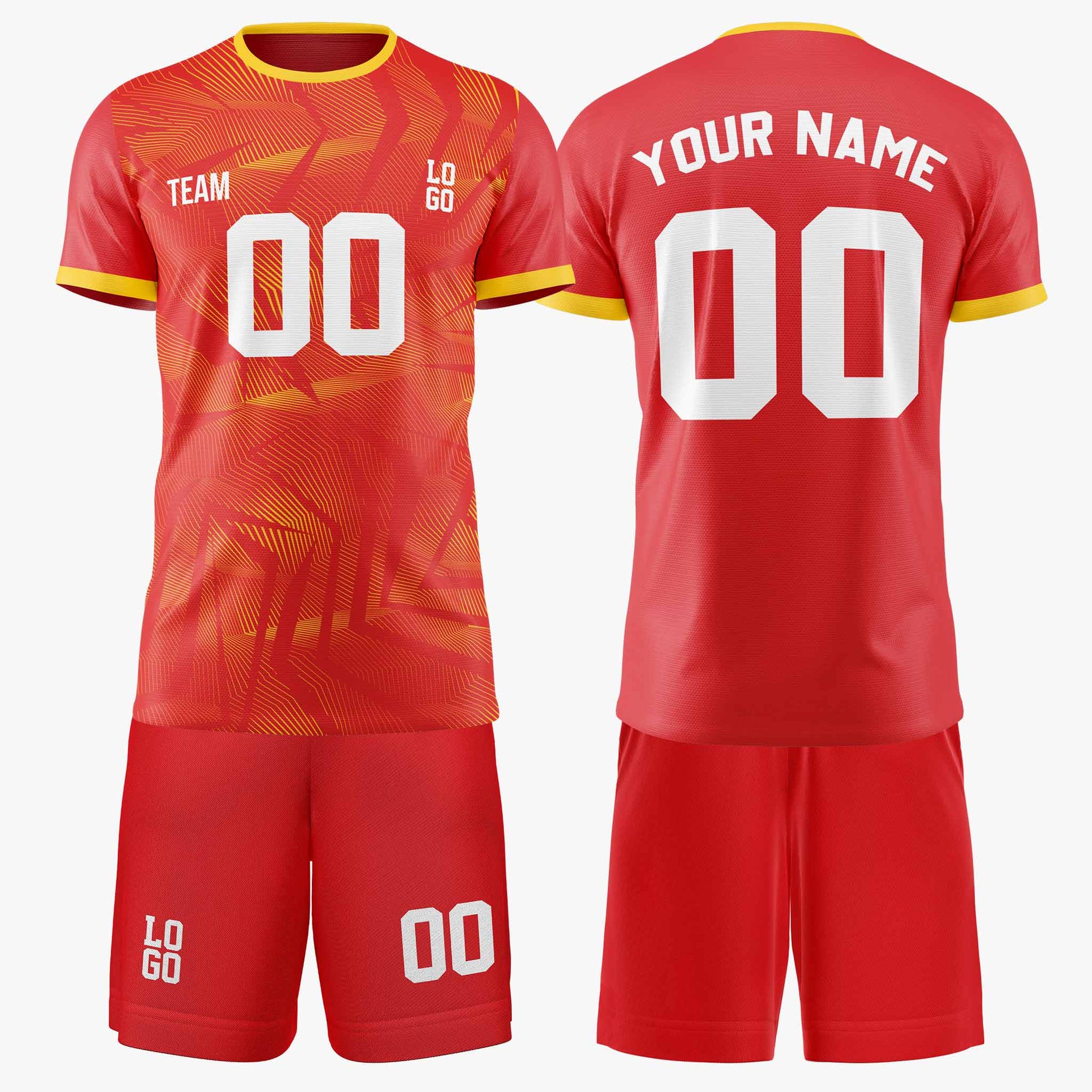 Custom Soccer Jersey Red and Yellow - Design Your Own