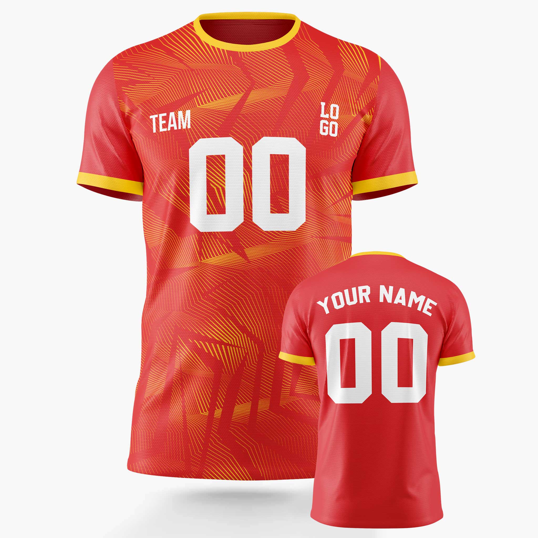 Custom Soccer Jersey Red and Yellow - Design Your Own