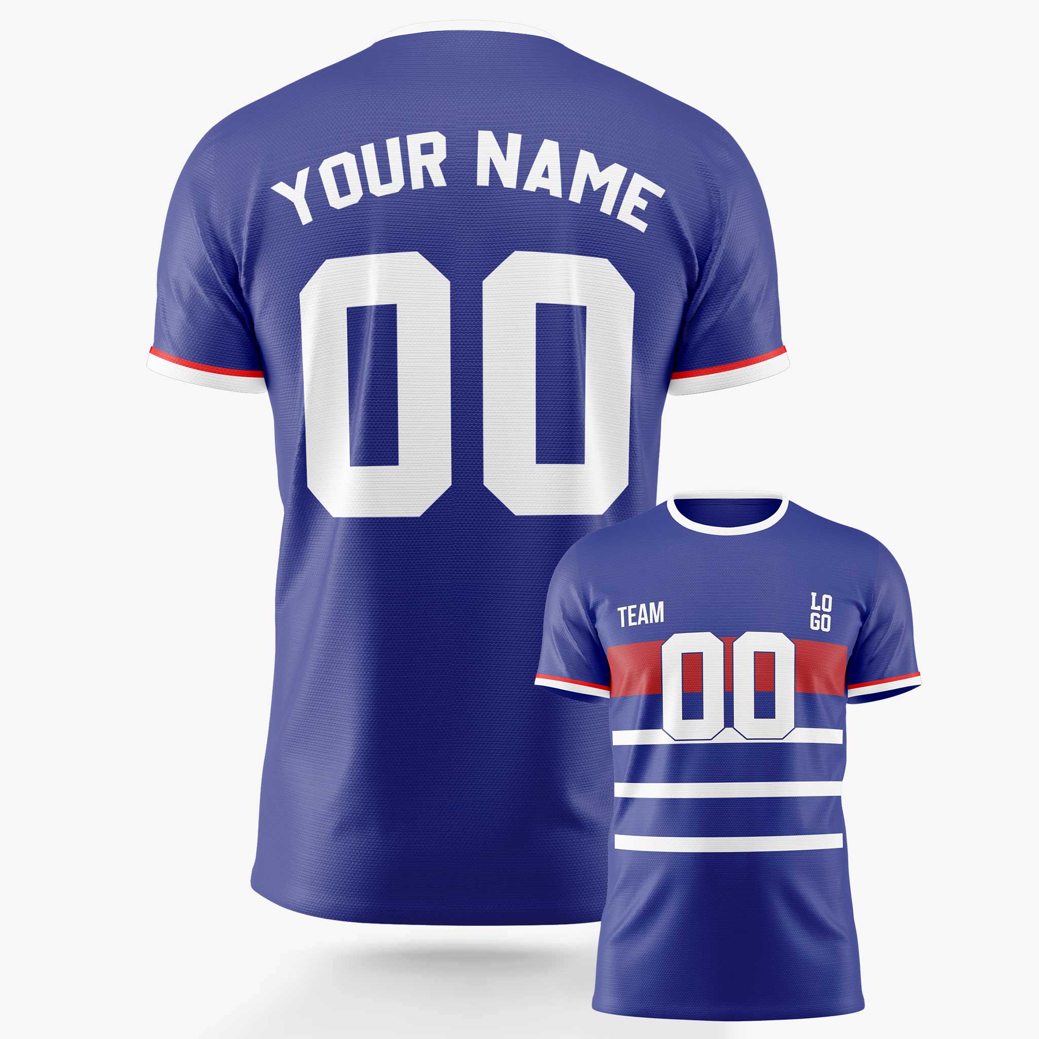 Custom Soccer Jersey Royal and Red - Design Your Own