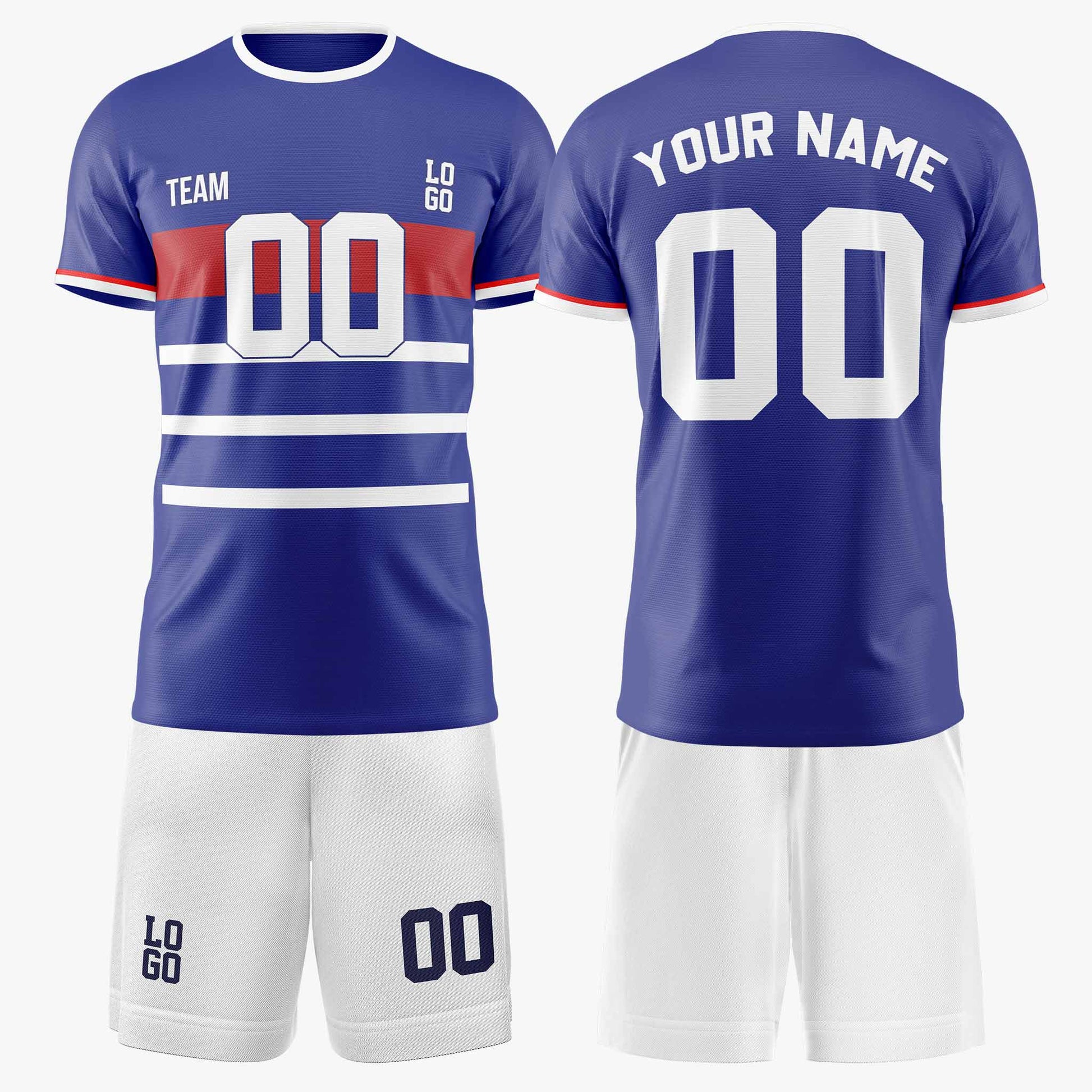 Custom Soccer Jersey Royal and Red - Design Your Own