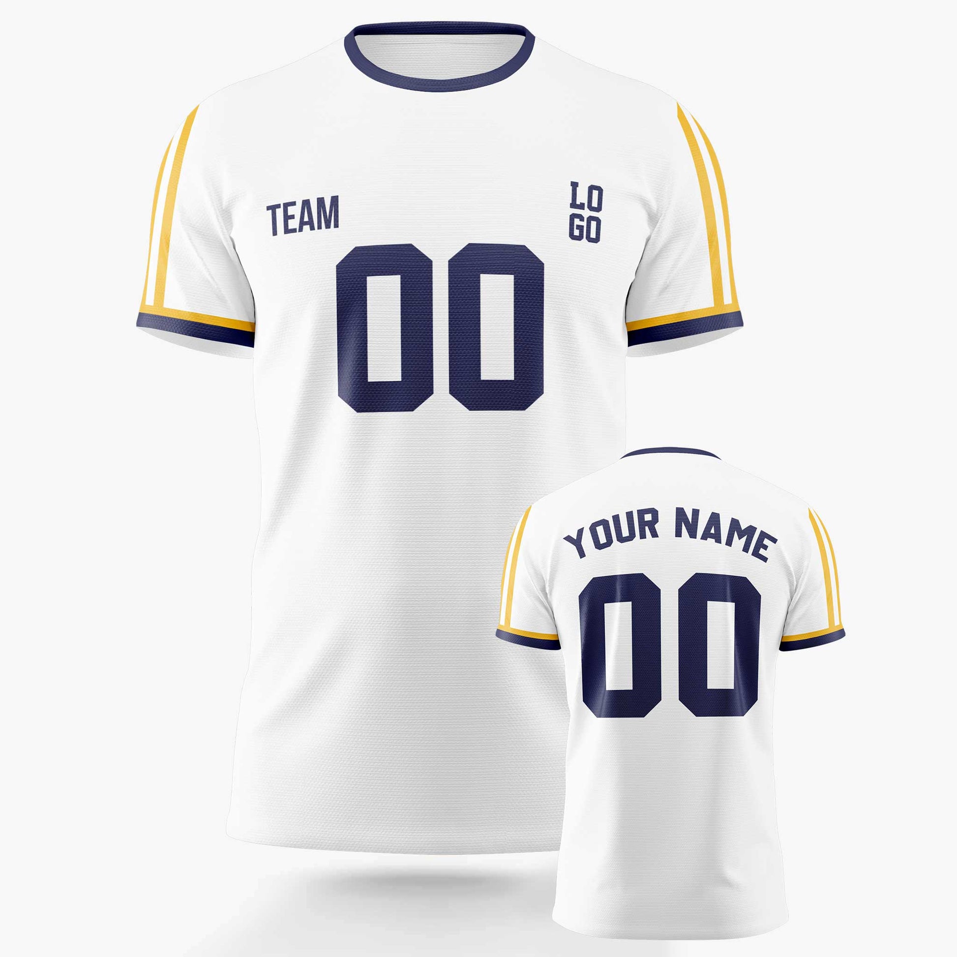 Custom Soccer Jersey White and Navy - Design Your Own