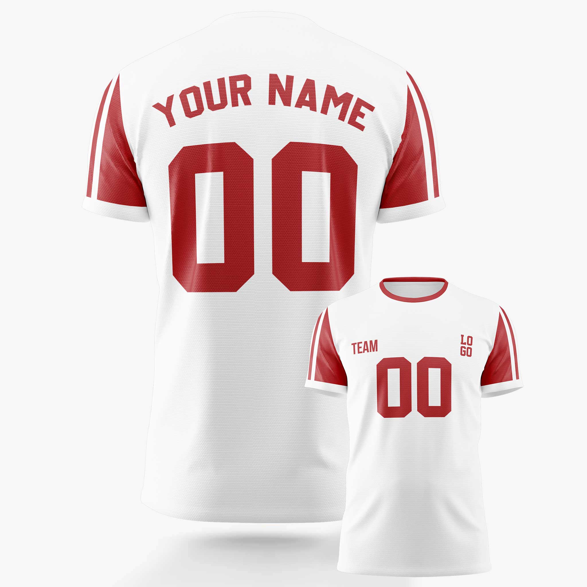 Custom Soccer Jersey White and Red - Design Your Own