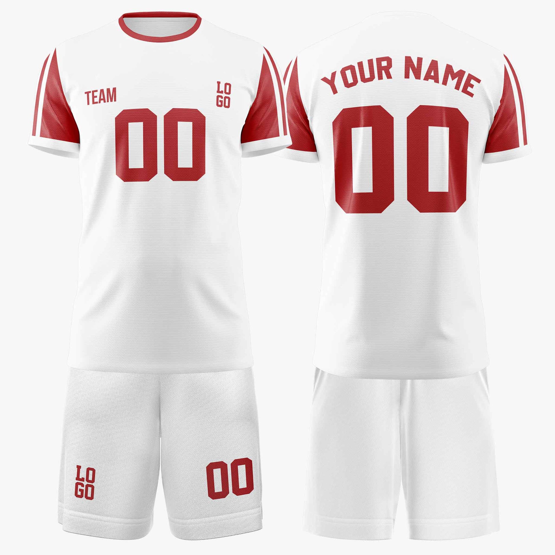 Custom Soccer Jersey White and Red - Design Your Own