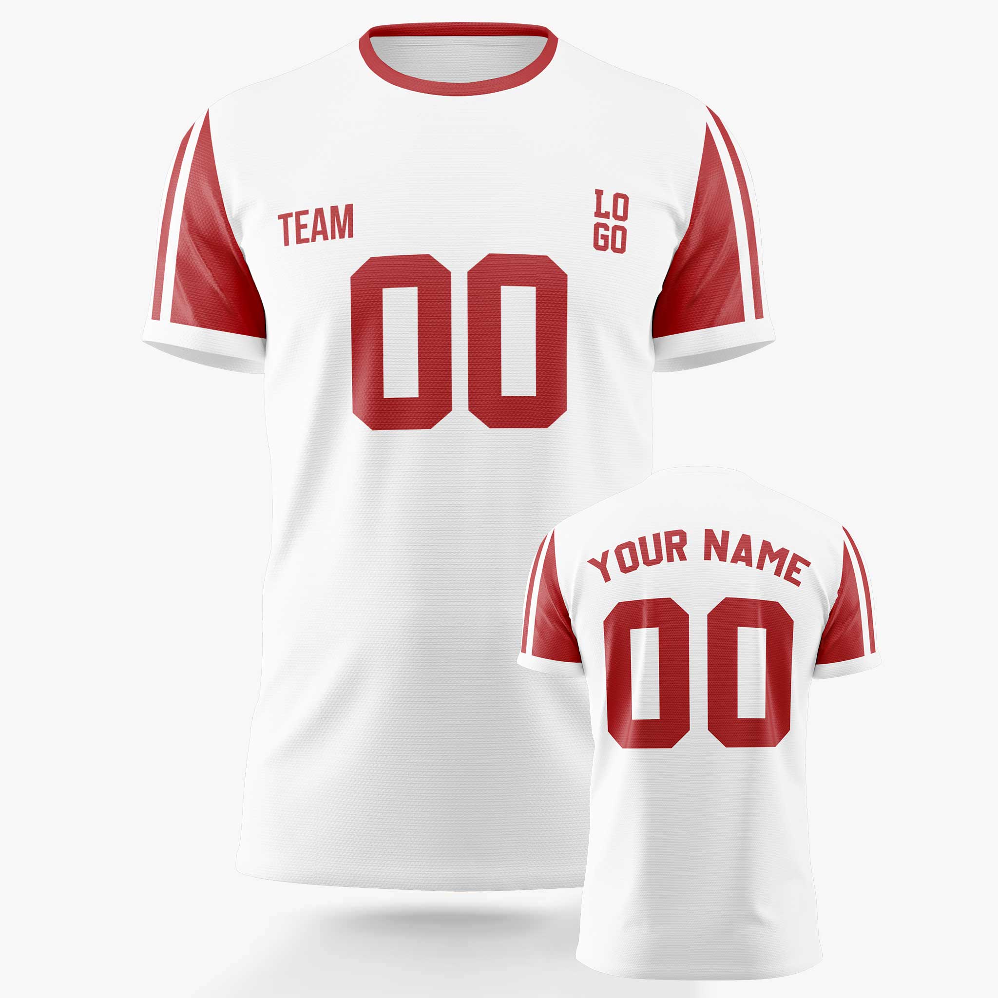 Custom Soccer Jersey White and Red - Design Your Own