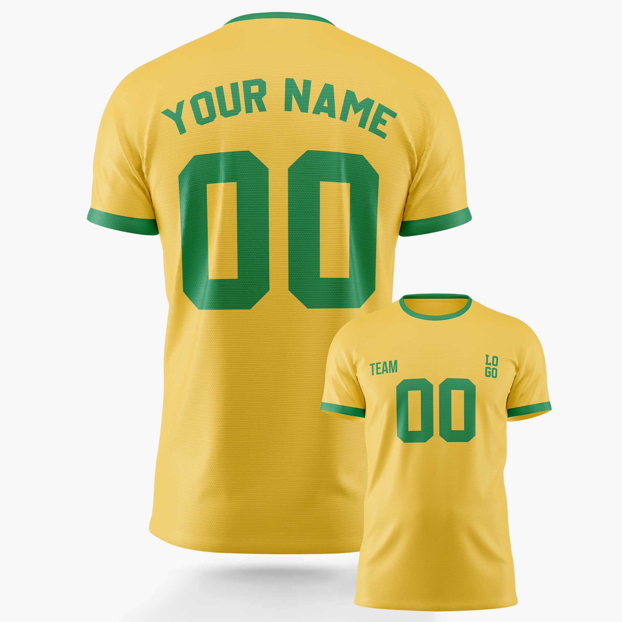 Custom Soccer Jersey Yellow and Green - Design Your Own