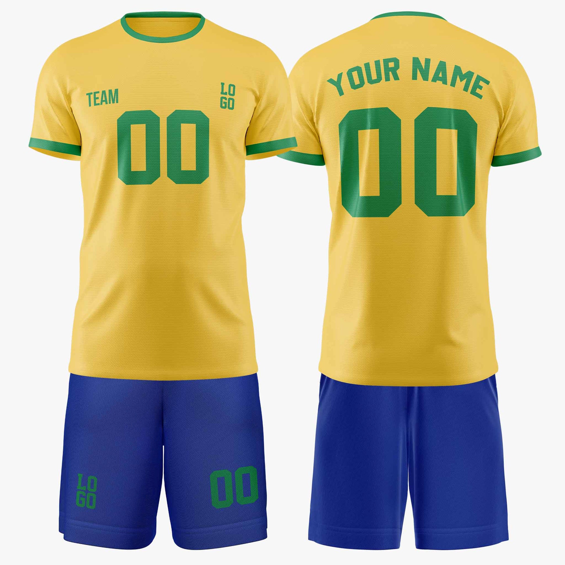 Custom Soccer Jersey Yellow and Green - Design Your Own