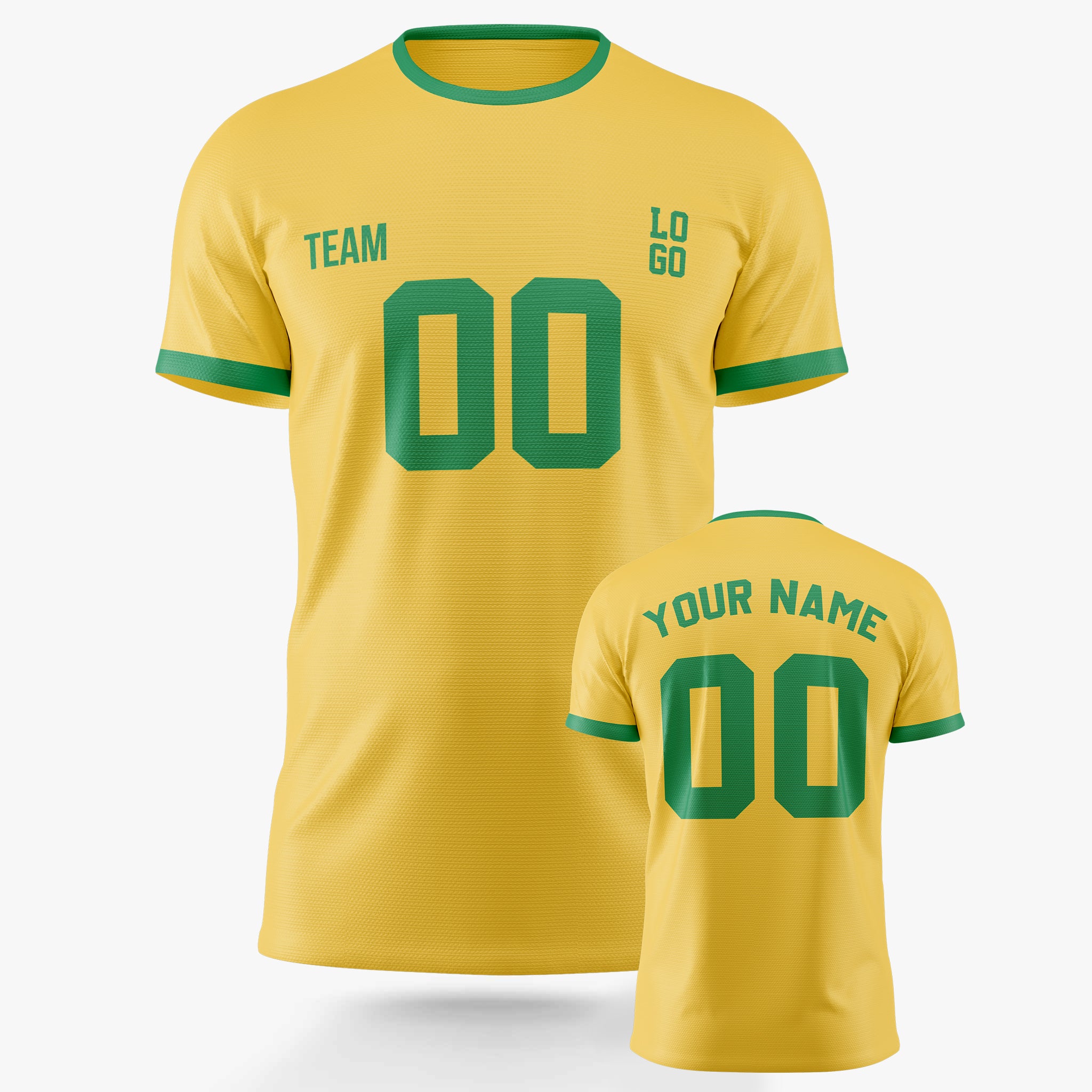 Custom Soccer Jersey Yellow and Green - Design Your Own