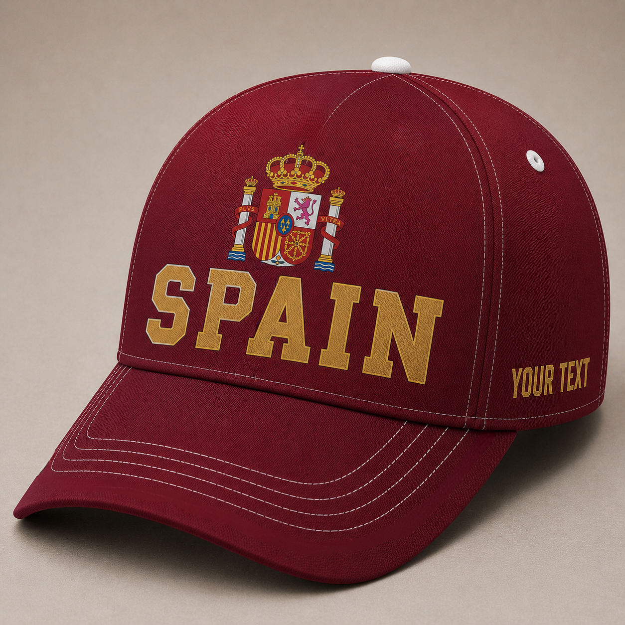 Custom Spain Baseball Cap, Add Your Name, Team Name and Number