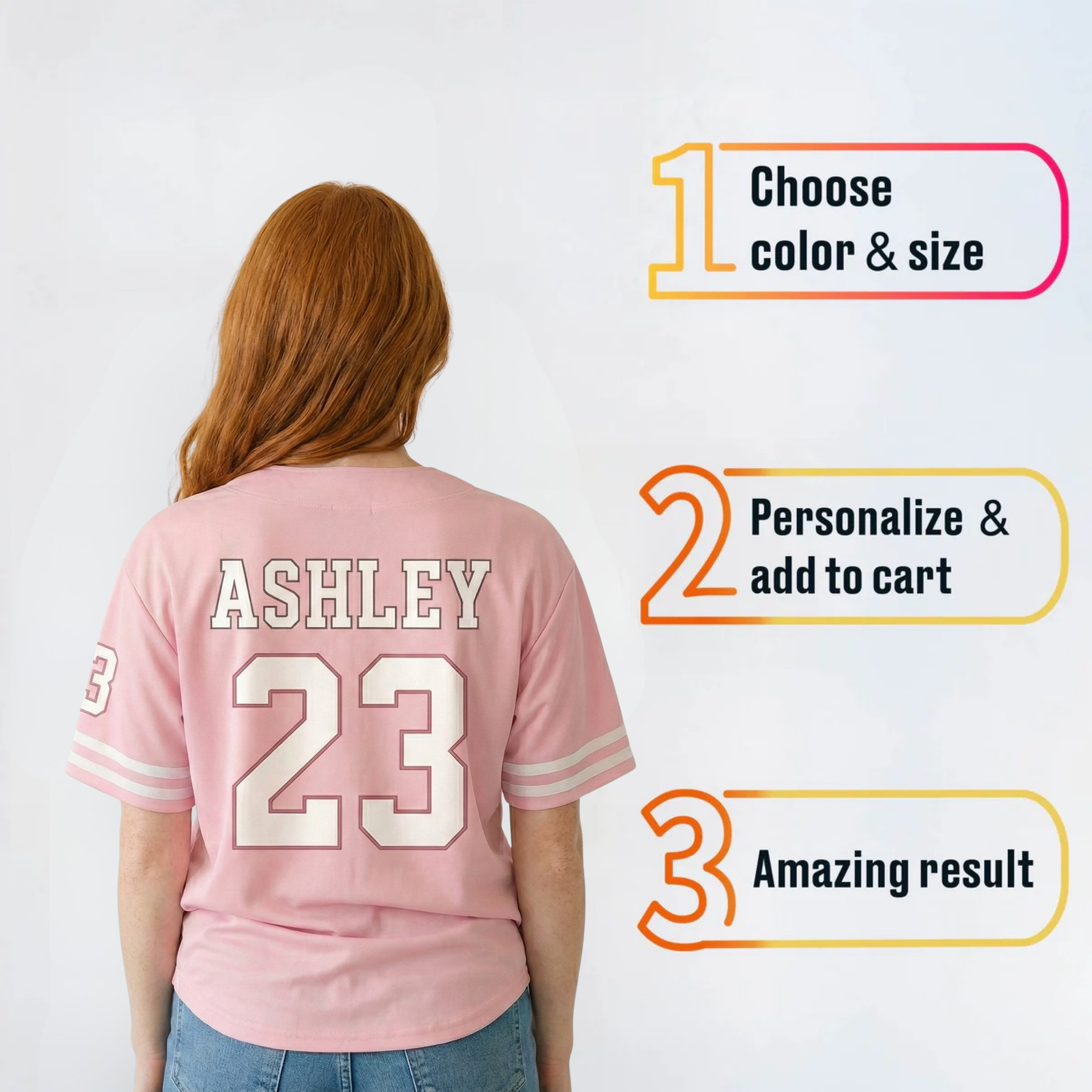 Custom Religious Psalm Baseball Jersey – Pink Christian Design Add Your Name