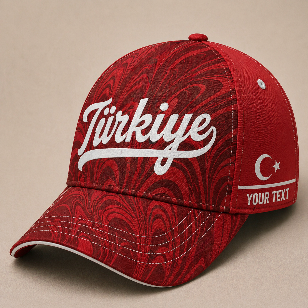 Custom Turkey, Türkiye Baseball Cap, Add Your Name, Team Name and Number