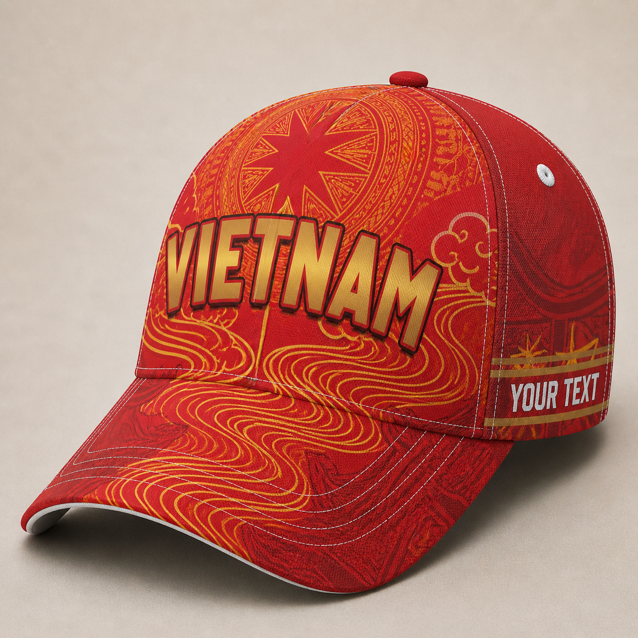 Custom Vietnam Baseball Cap, Add Your Name, Team Name and Number