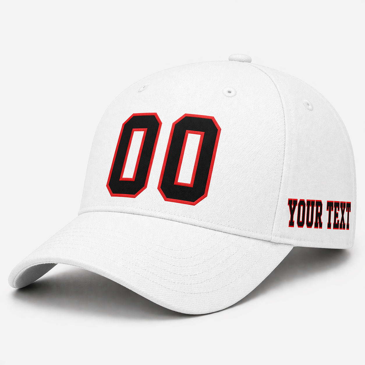 Custom White Baseball Cap, Add Your Name, Team Name and Number