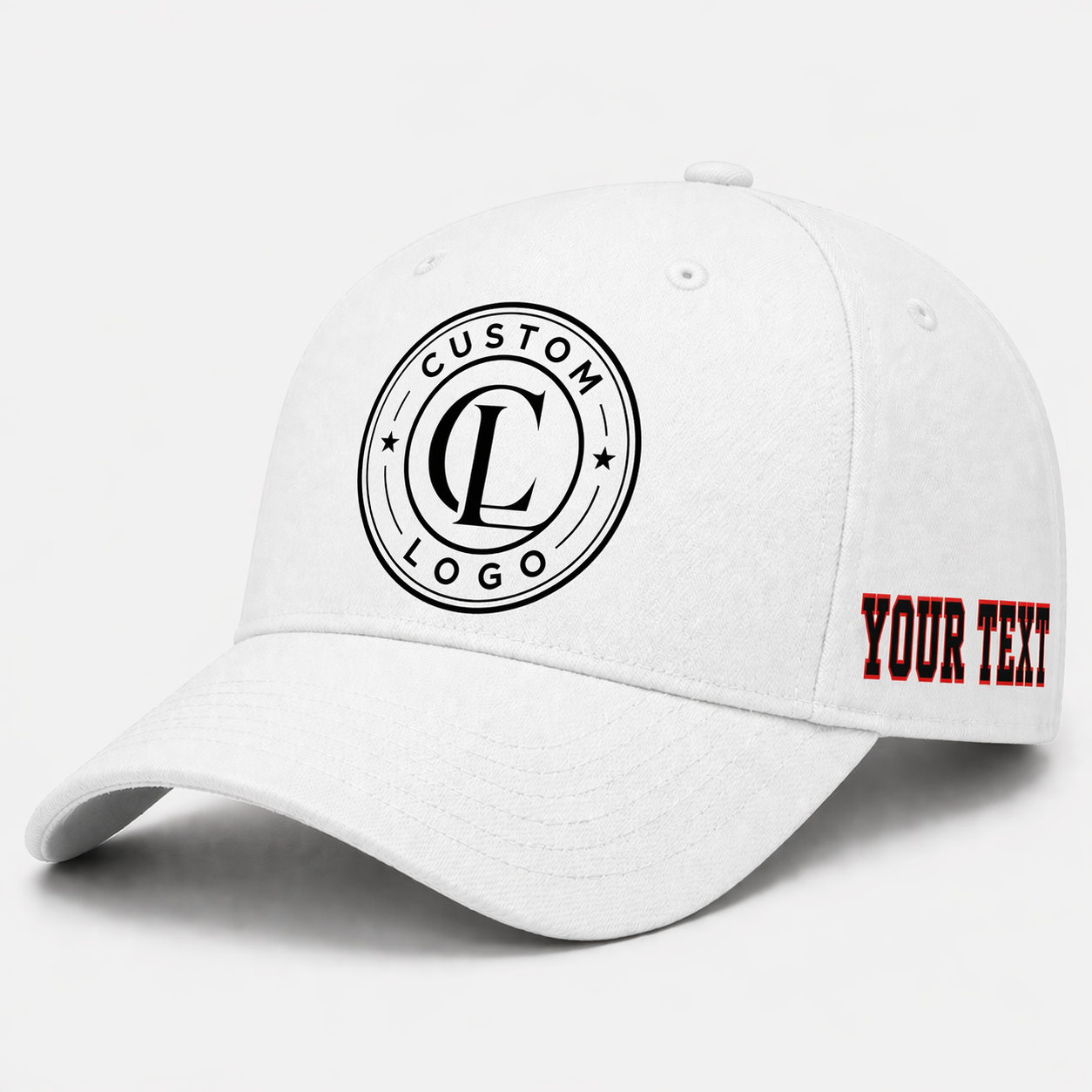 Custom White Baseball Cap, Add Your Name, Team Name and Number