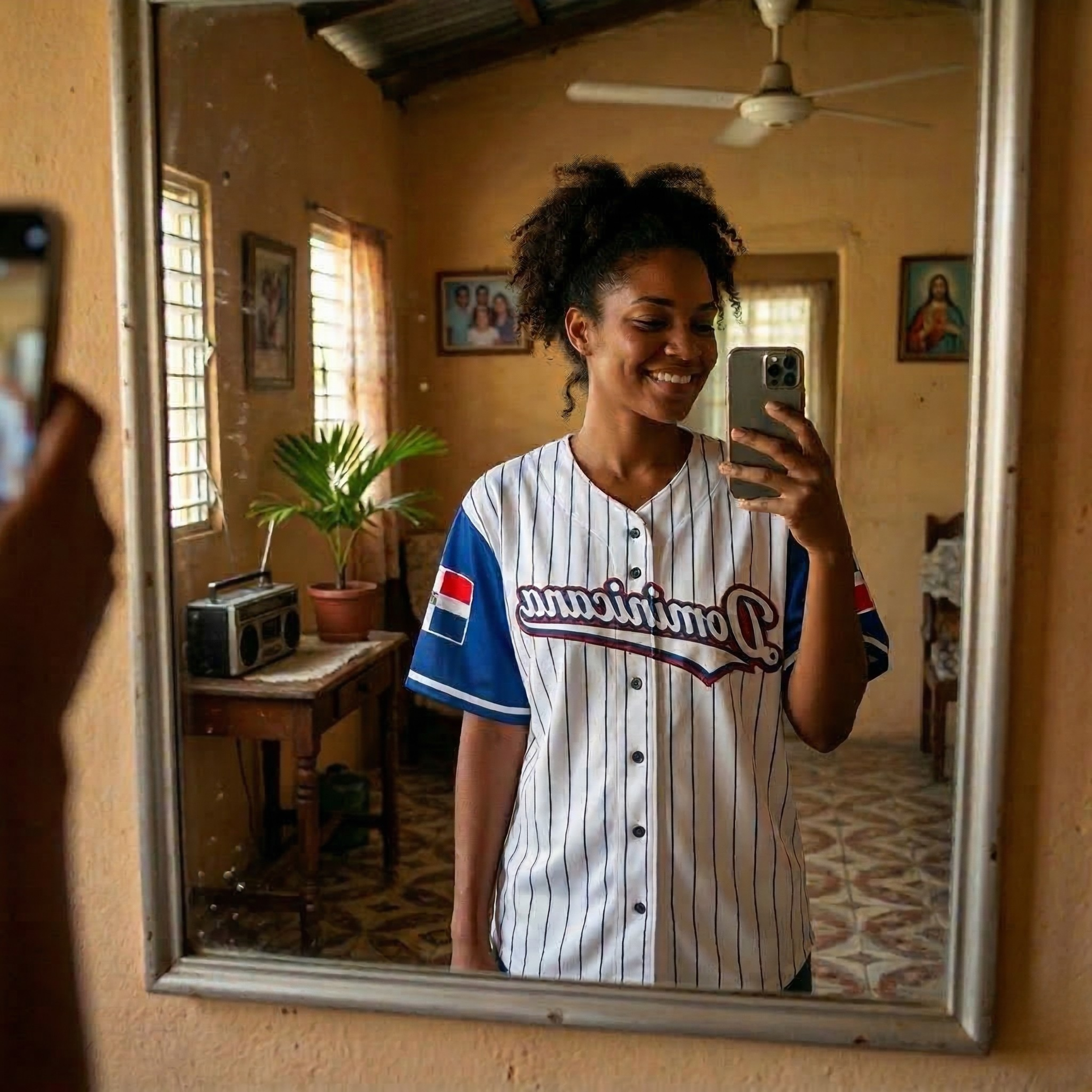 Custom Dominican Republic Baseball Jersey White with Black Stripe - Add Your Name