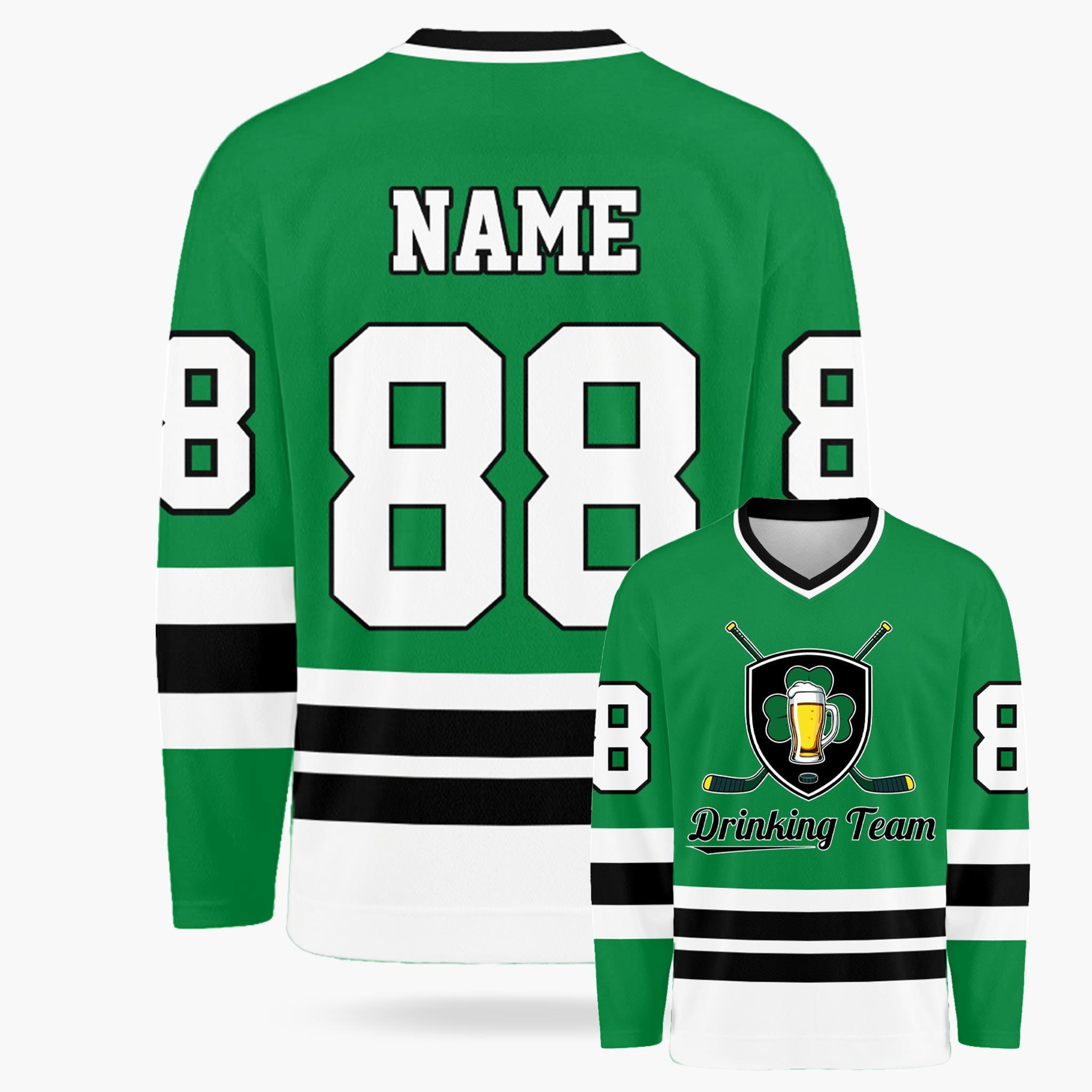 Custom St. Patrick's Day Hockey Jersey Drinking Team - Design Your Own