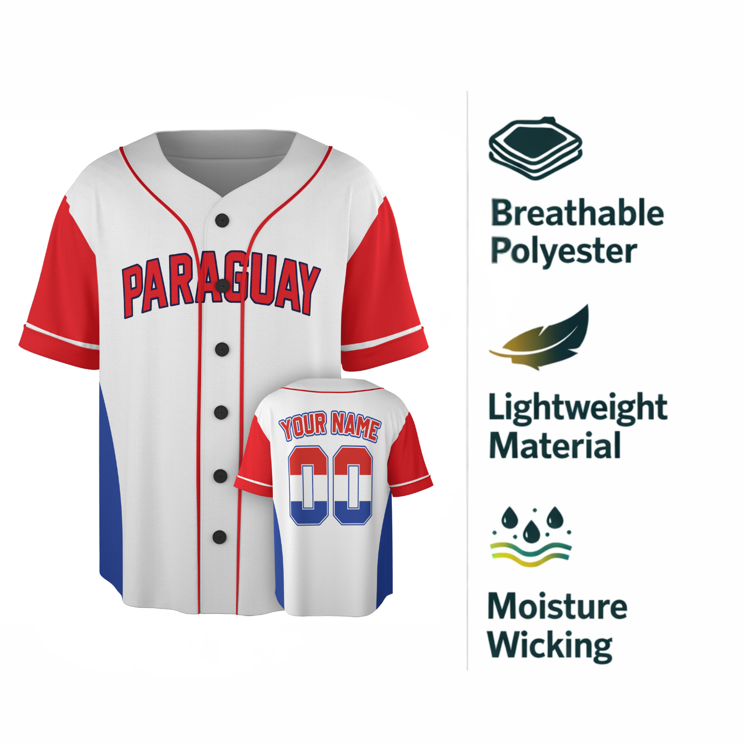 Custom Paraguay Baseball Jersey Paraguayan Fan Jaguar Roar – Personalized Name Number