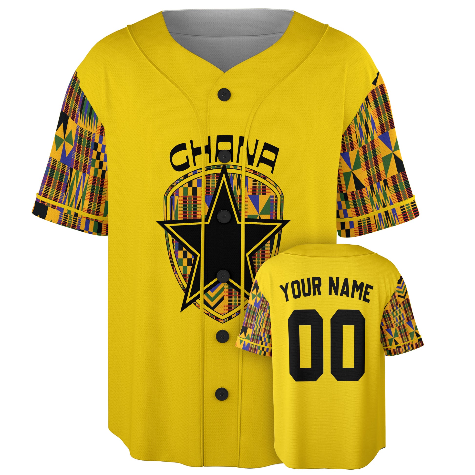 Custom Ghana Baseball Jersey Ghanaian Fan Heritage Star – Personalized Name Number