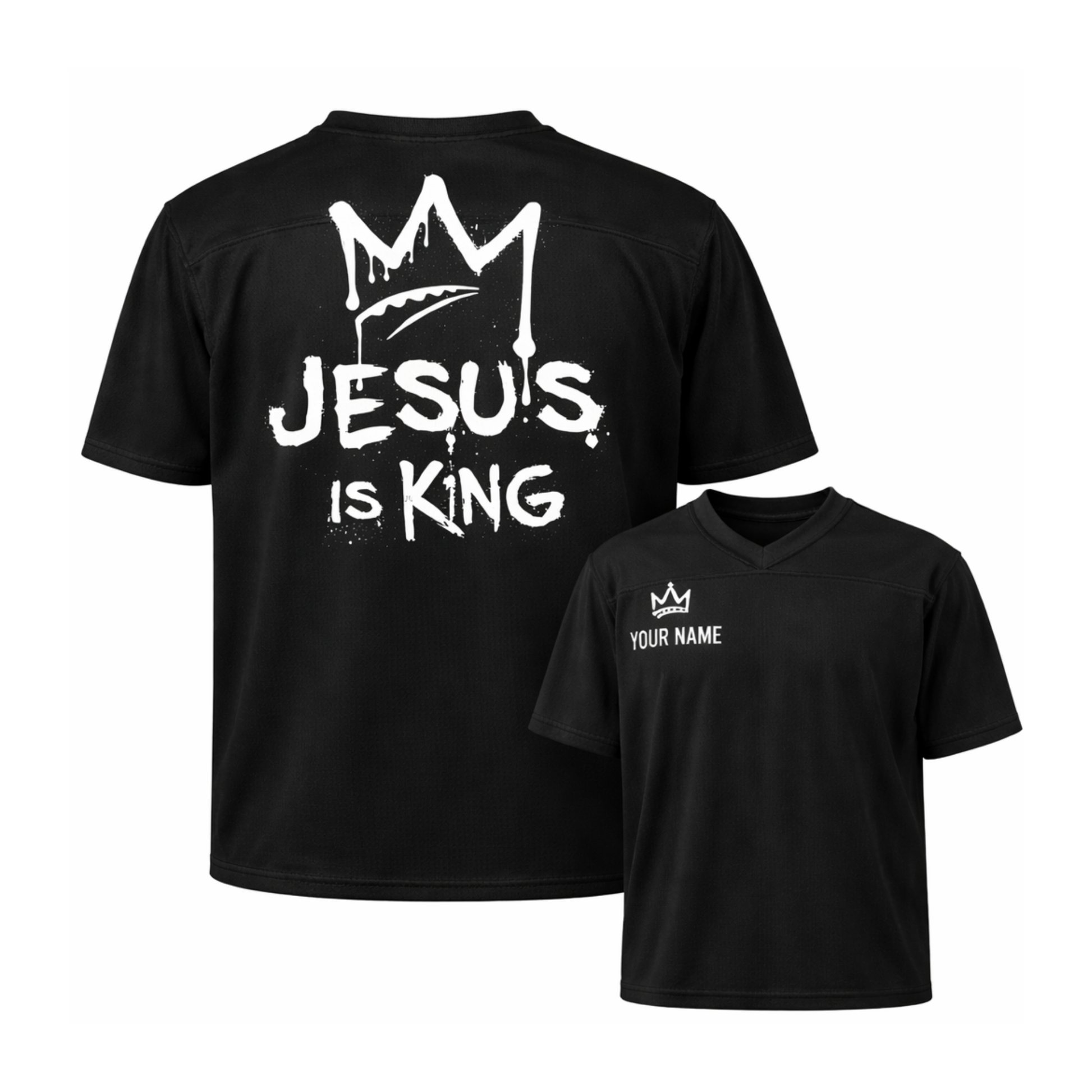 Custom Religious Football Jersey – Jesus is King – Add Your Name