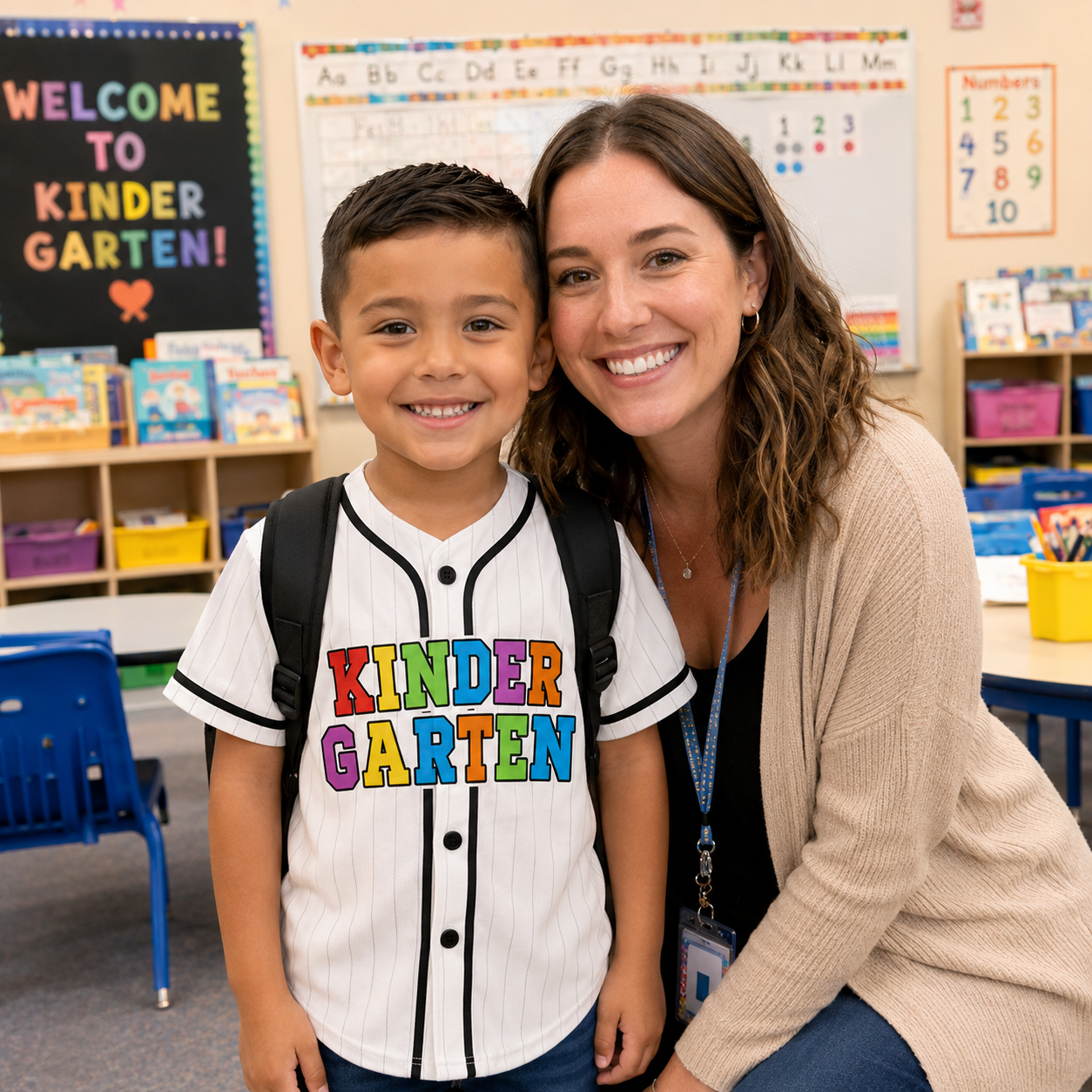 Custom Back to School Baseball Jersey Transitional Kindergarten Design - Add Your Name and Number