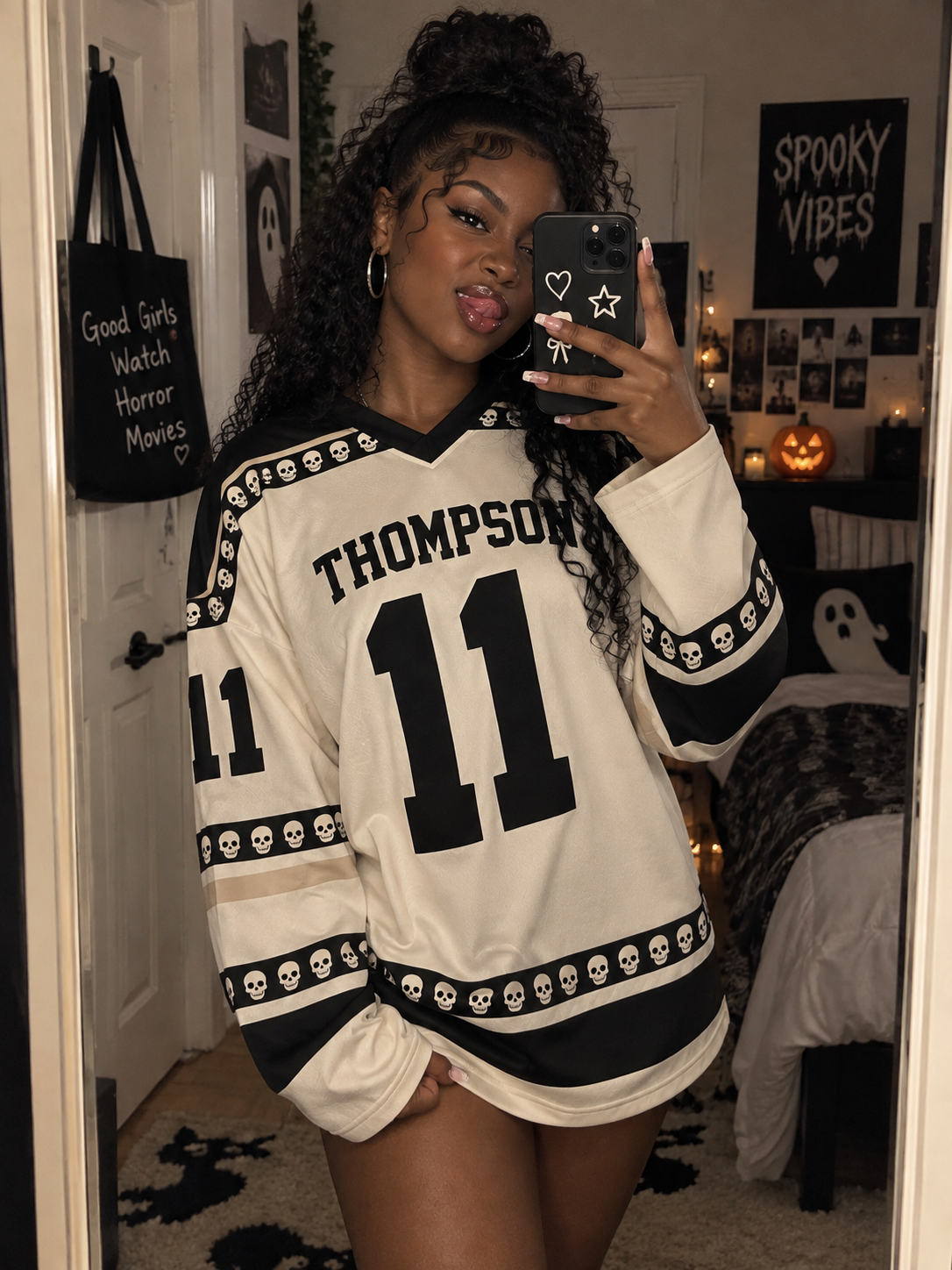 Custom Halloween Hockey Jersey Skeleton - Design Your Own