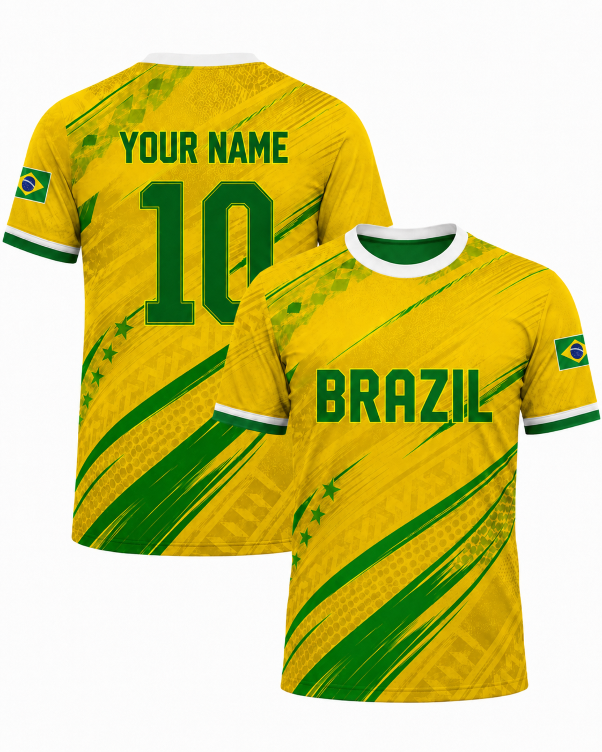 Custom Brazil Soccer Jersey Brazilian Fan Kinetic Energy – Personalized Name Number