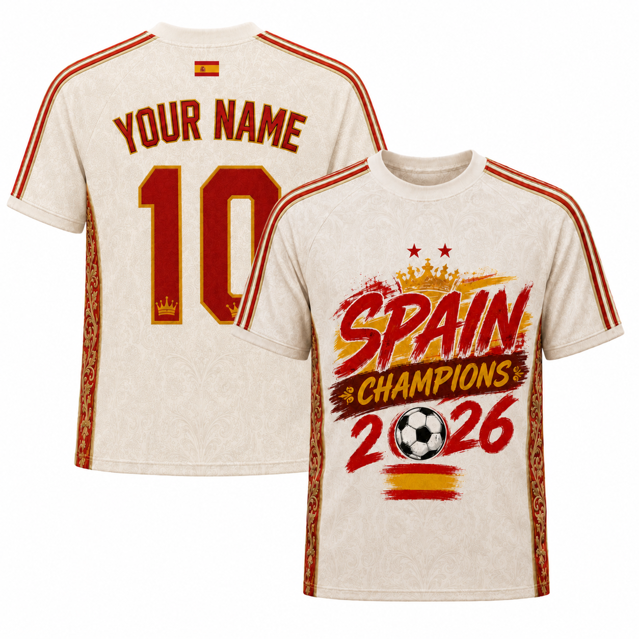 Custom Spain Soccer Jersey Spanish Fan Champions 2026 - Personalized Name Number