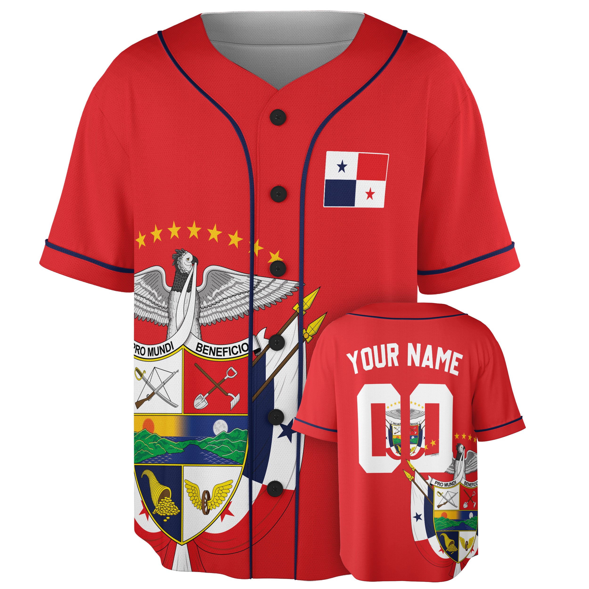 Custom Panama Baseball Jersey Panamanian Fan Crest – Personalized Name Number