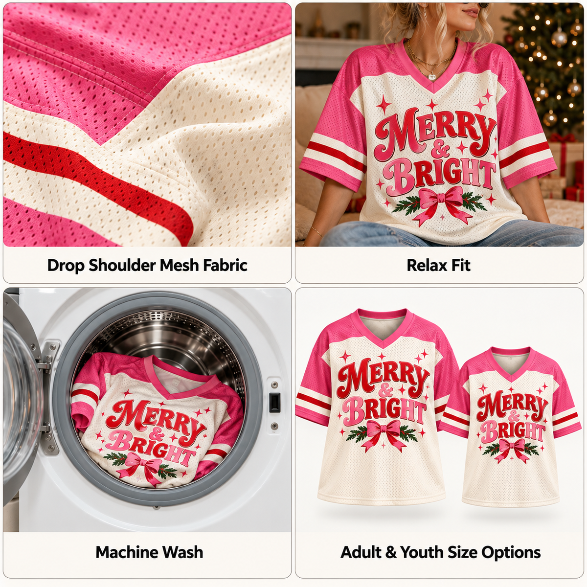 Custom Santa Hockey Christmas Football Jersey - Personalized Name & Number