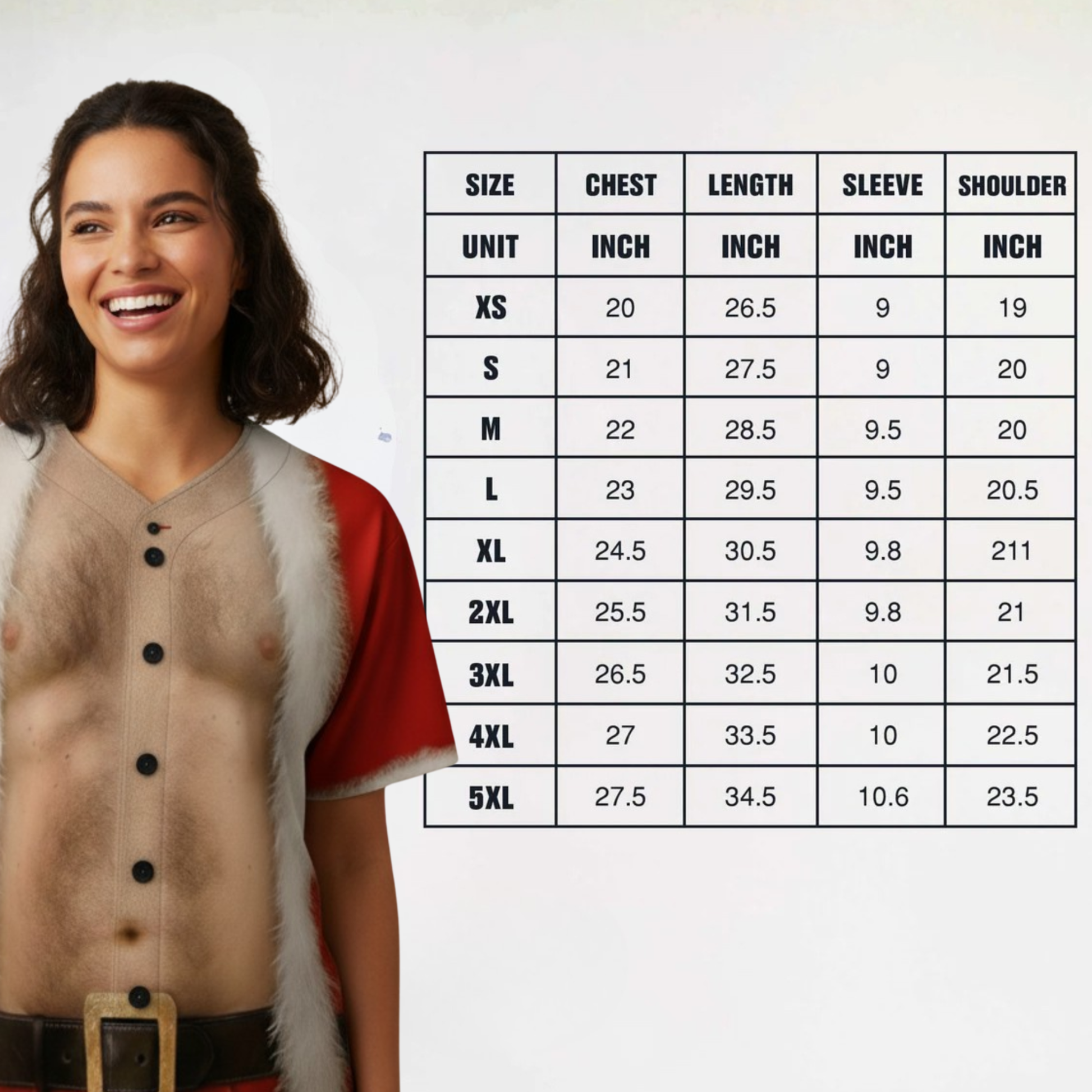 Custom Ugly Christmas Baseball Jersey Red with Santa Costume - Design Your Own