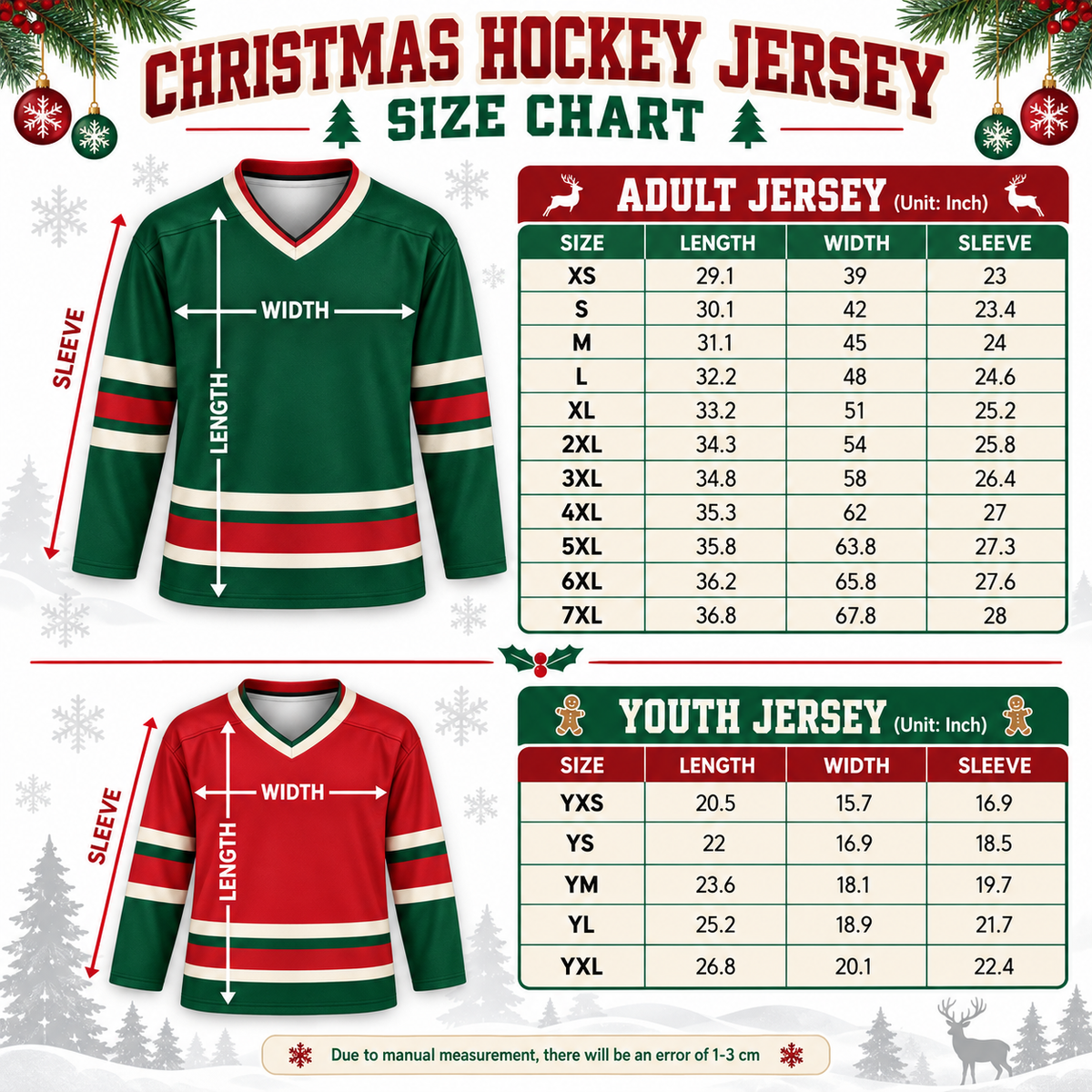 Custom Christmas Hockey Jersey – Skeleton Personalized Name & Number Jersey