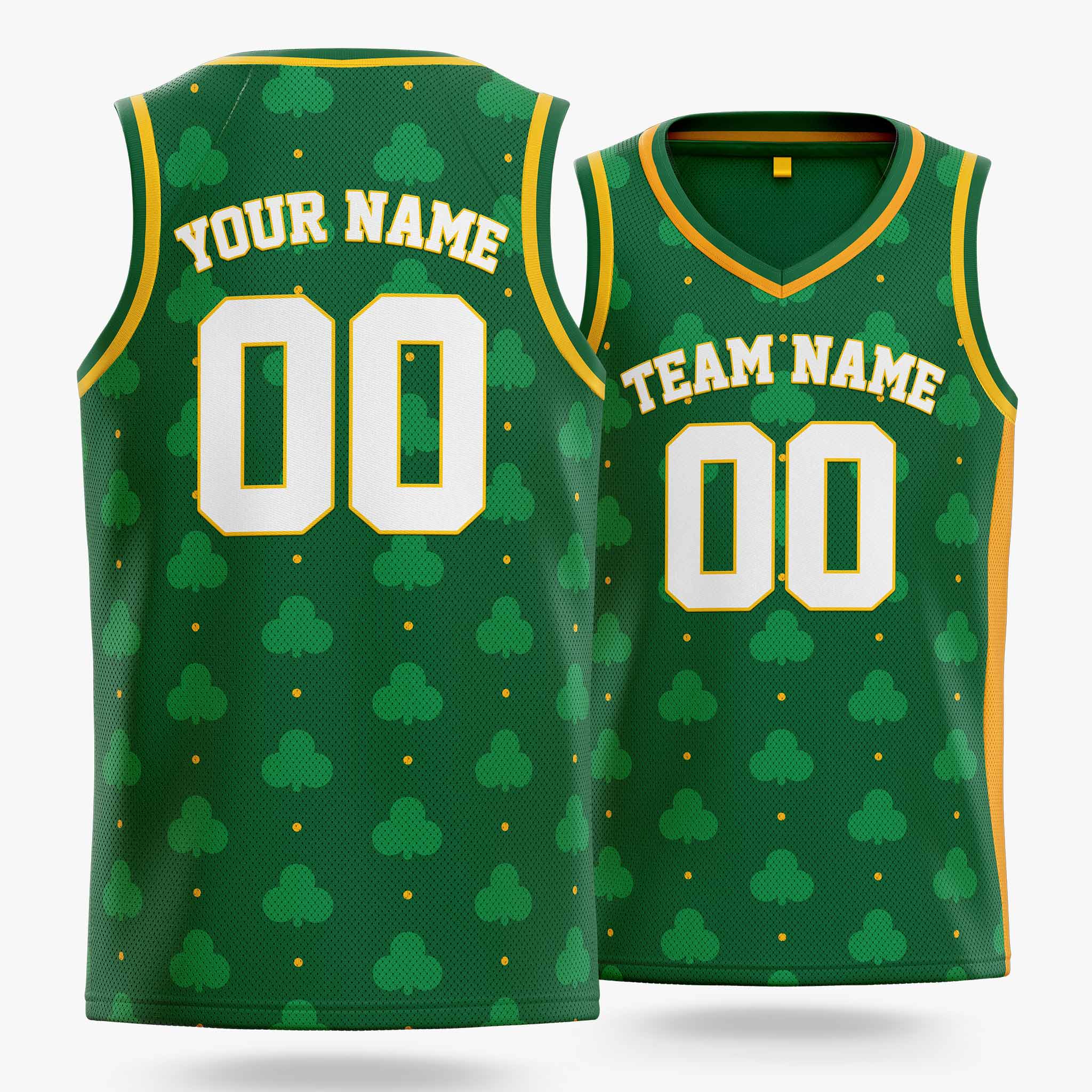 Custom St. Patrick's Day Basketball Jersey Classic Shamrock - Design Your Own