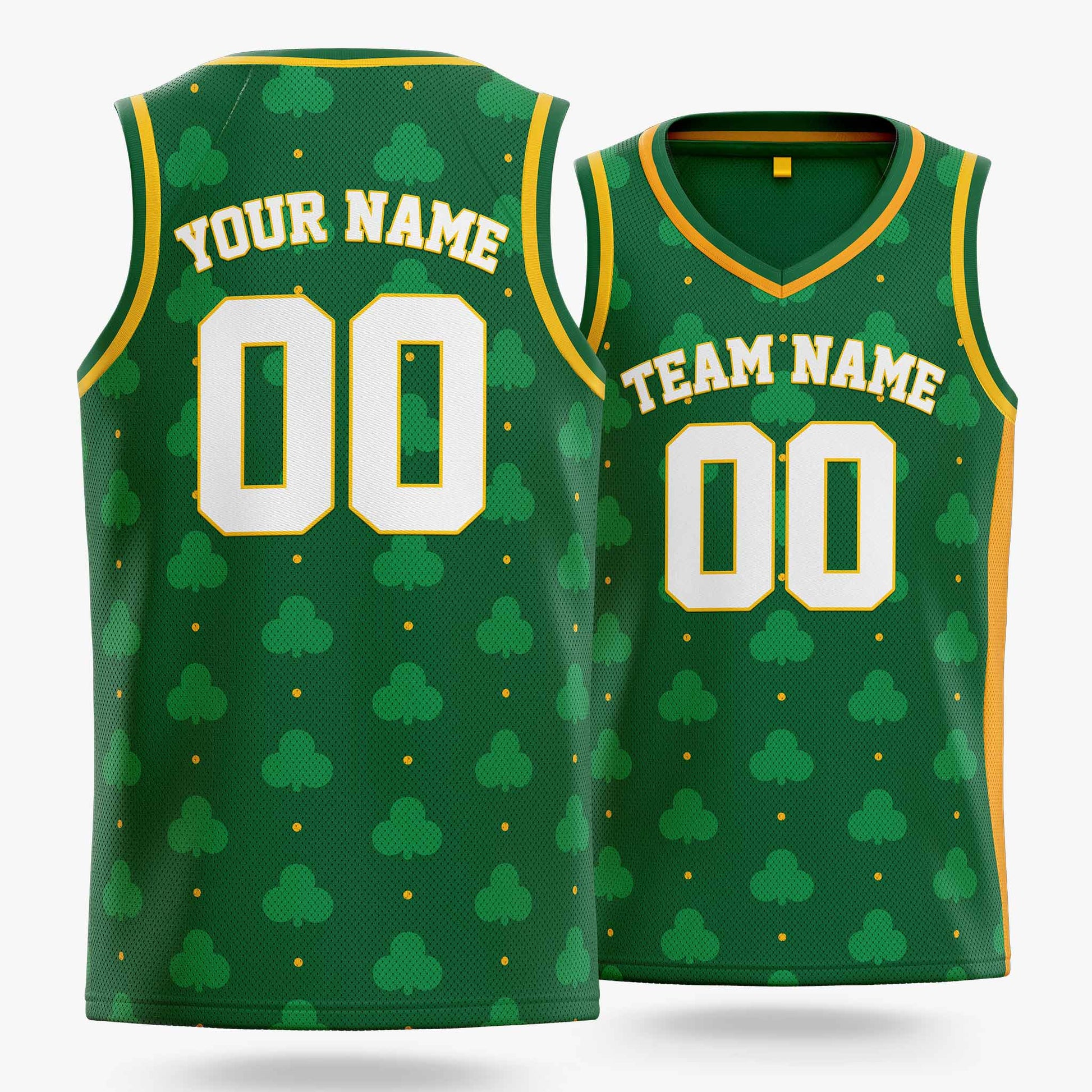 Custom St. Patrick's Day Basketball Jersey Classic Shamrock - Design Your Own
