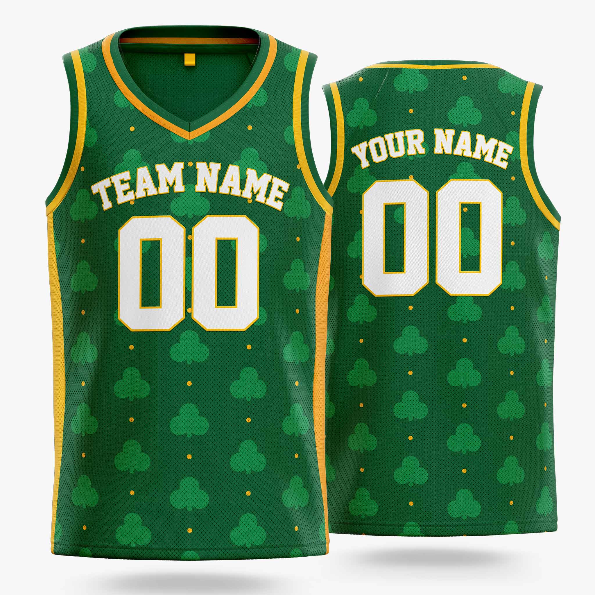 Custom St. Patrick's Day Basketball Jersey Classic Shamrock - Design Your Own
