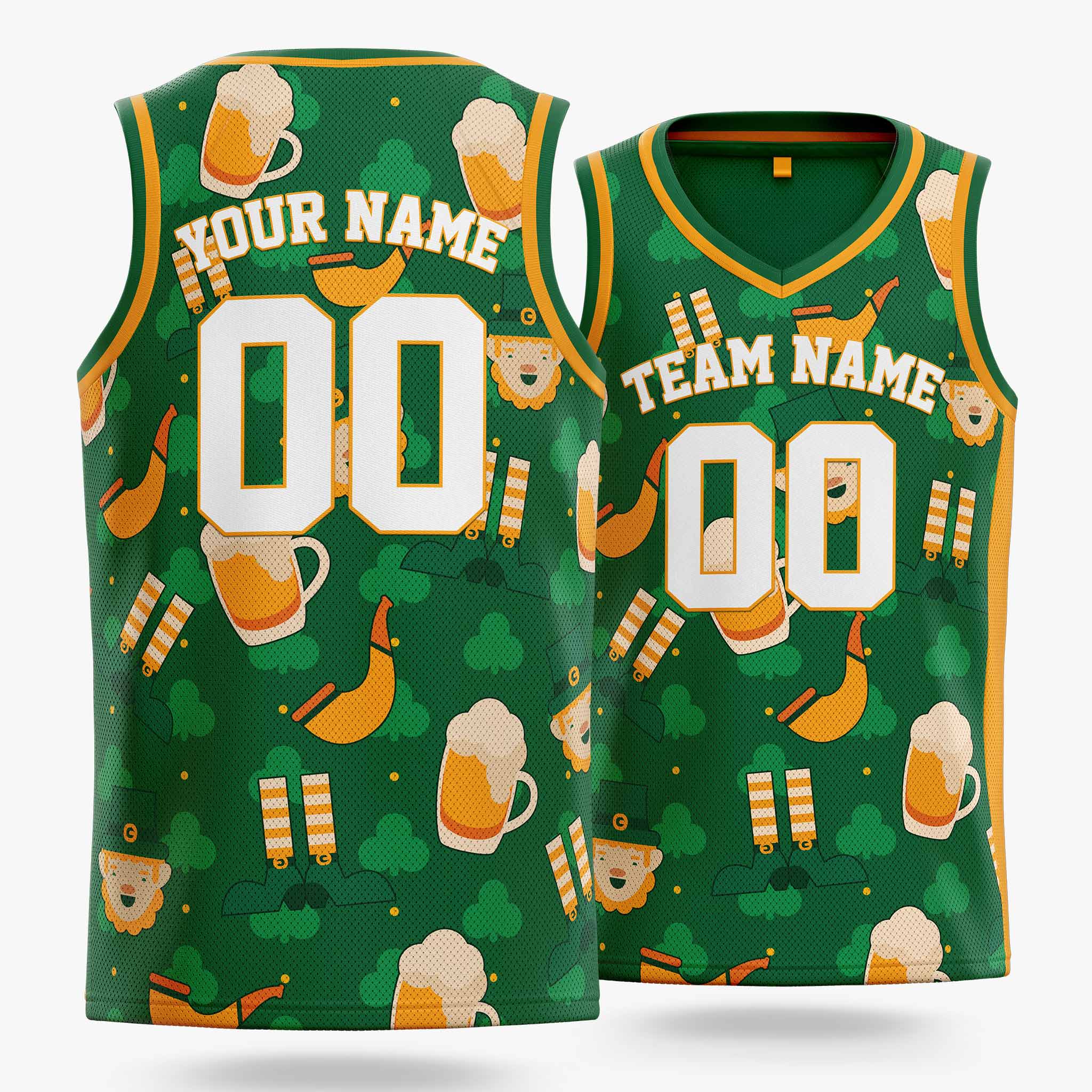 Custom St. Patrick's Day Basketball Jersey Leprechaun Party - Design Your Own