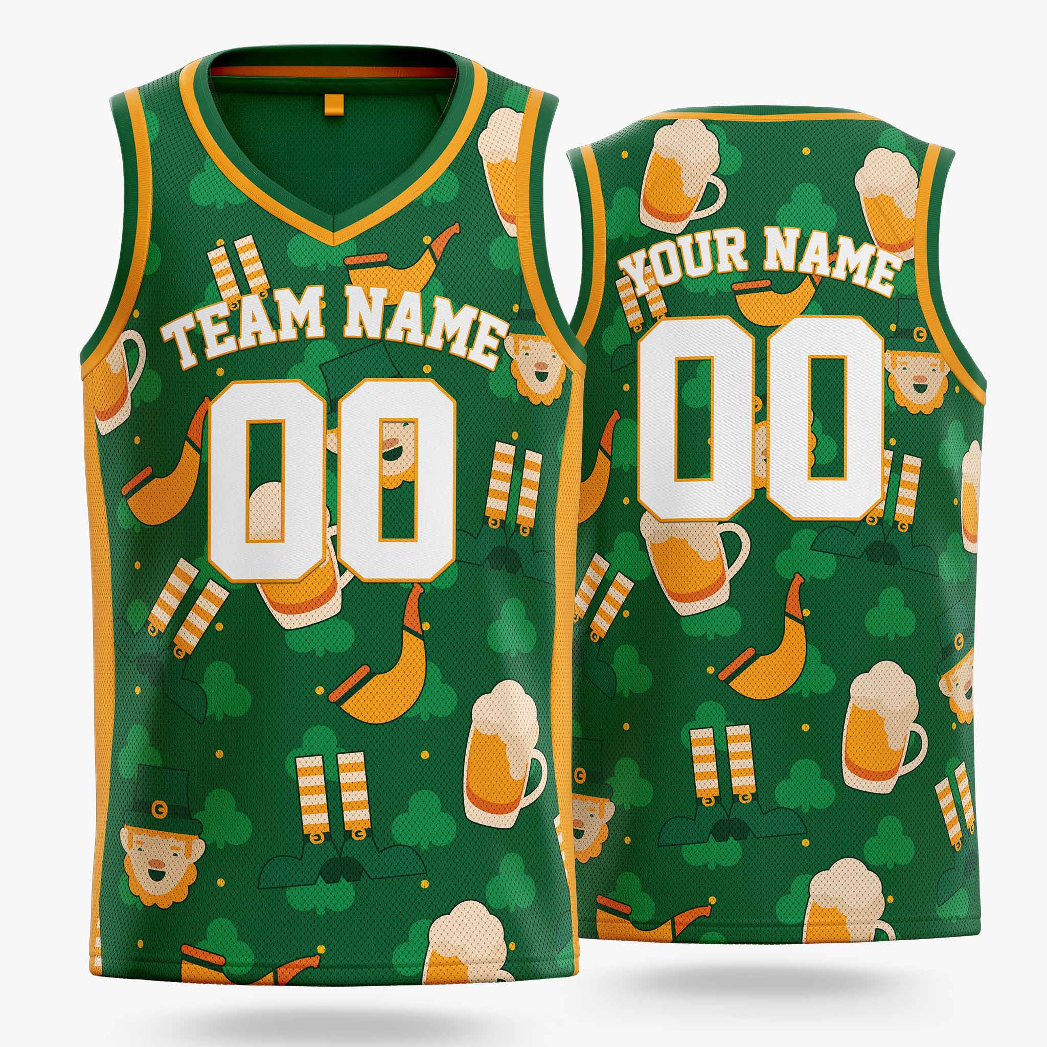 Custom St. Patrick's Day Basketball Jersey Leprechaun Party - Design Your Own