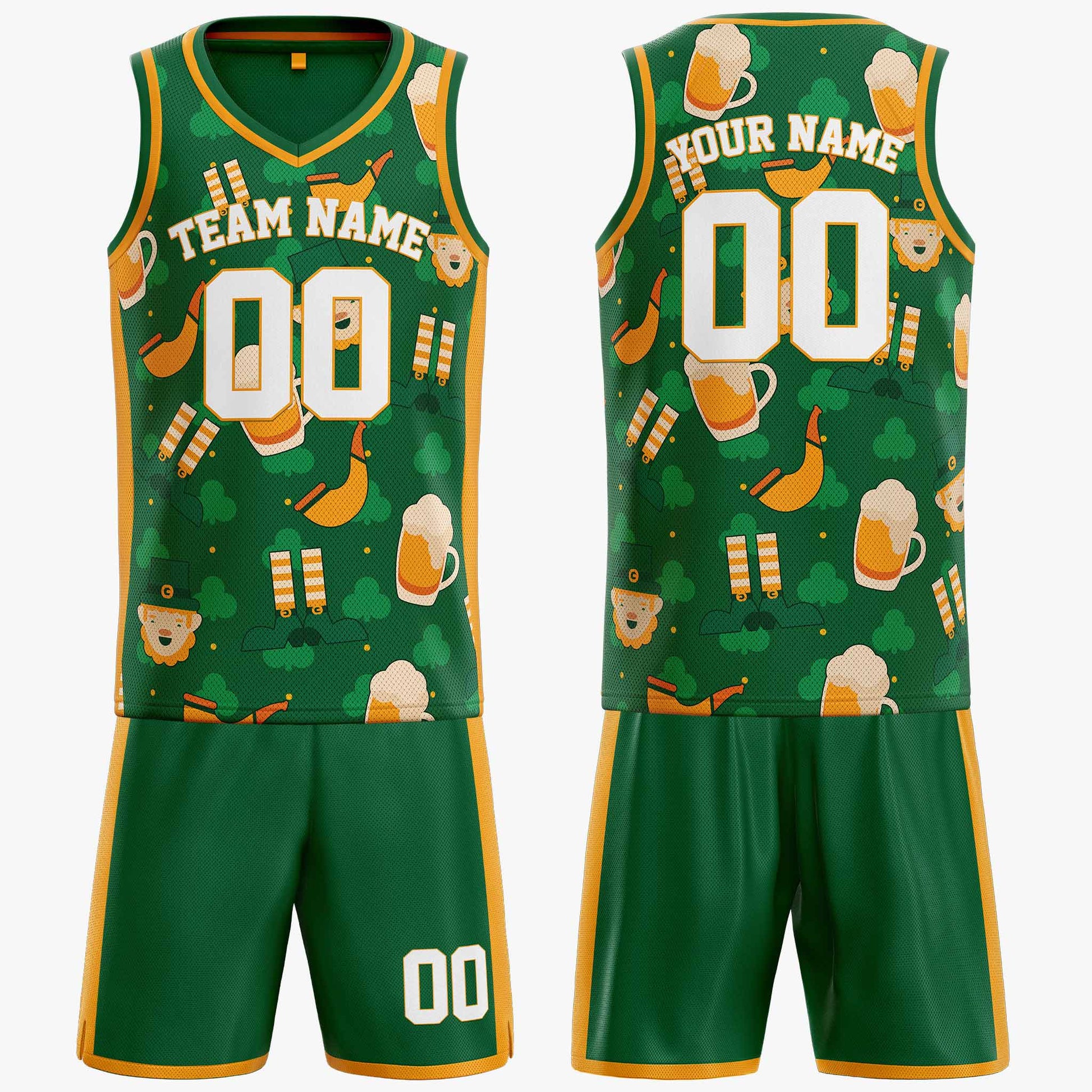 Custom St. Patrick's Day Basketball Jersey Leprechaun Party - Design Your Own