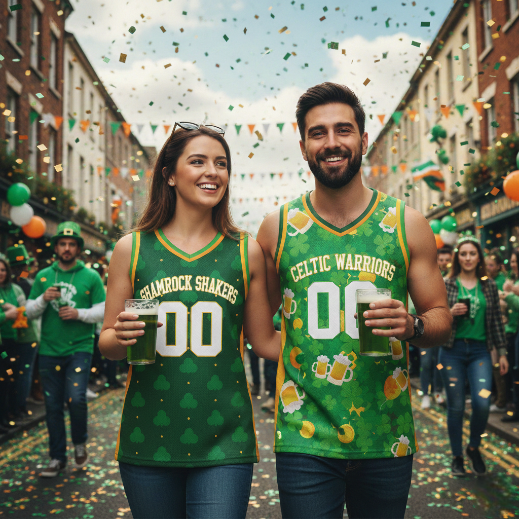 Custom St. Patrick's Day Basketball Jersey Leprechaun Party - Design Your Own