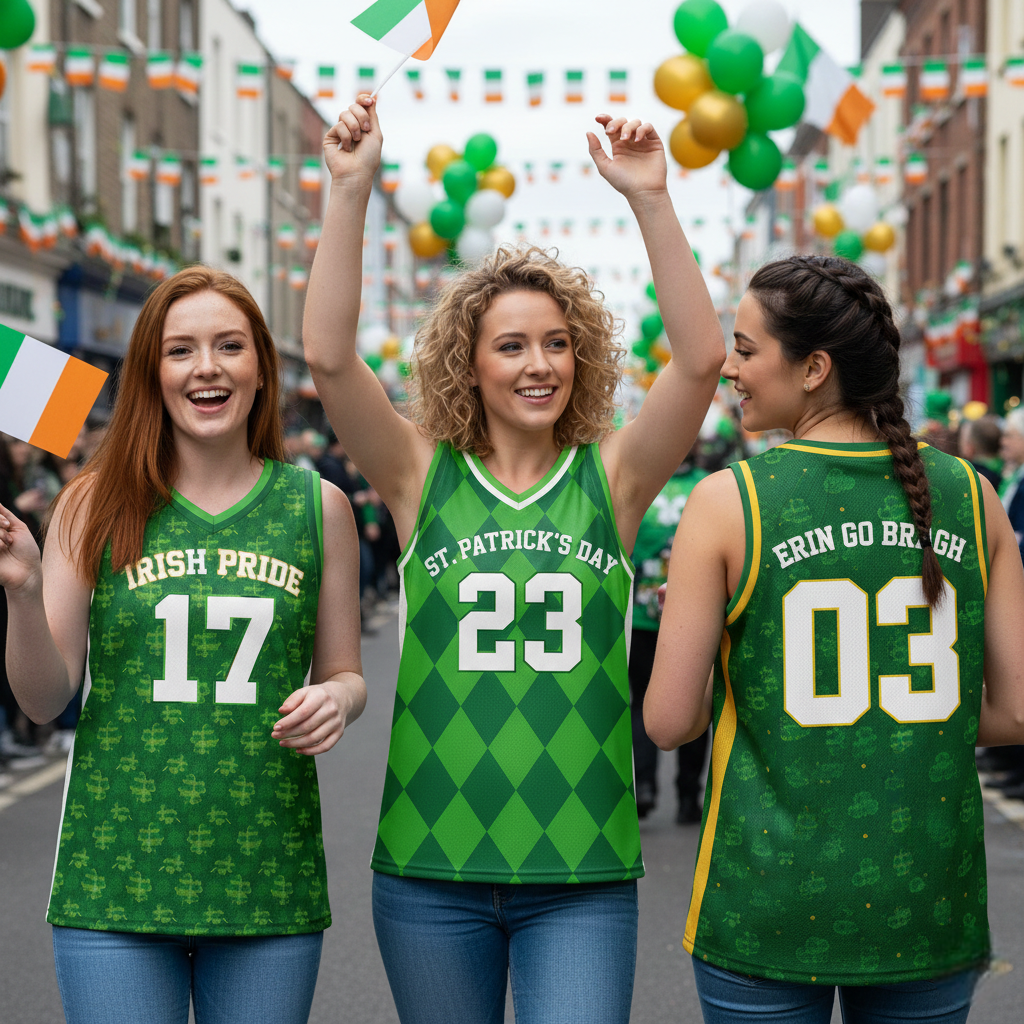 Custom St. Patrick's Day Basketball Jersey Classic Shamrock - Design Your Own