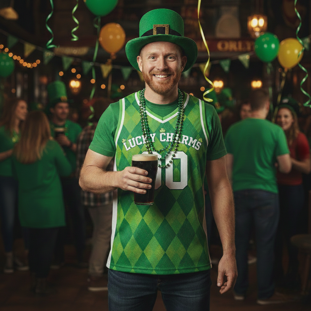 Custom St. Patrick's Day Basketball Jersey Classic Shamrock - Design Your Own