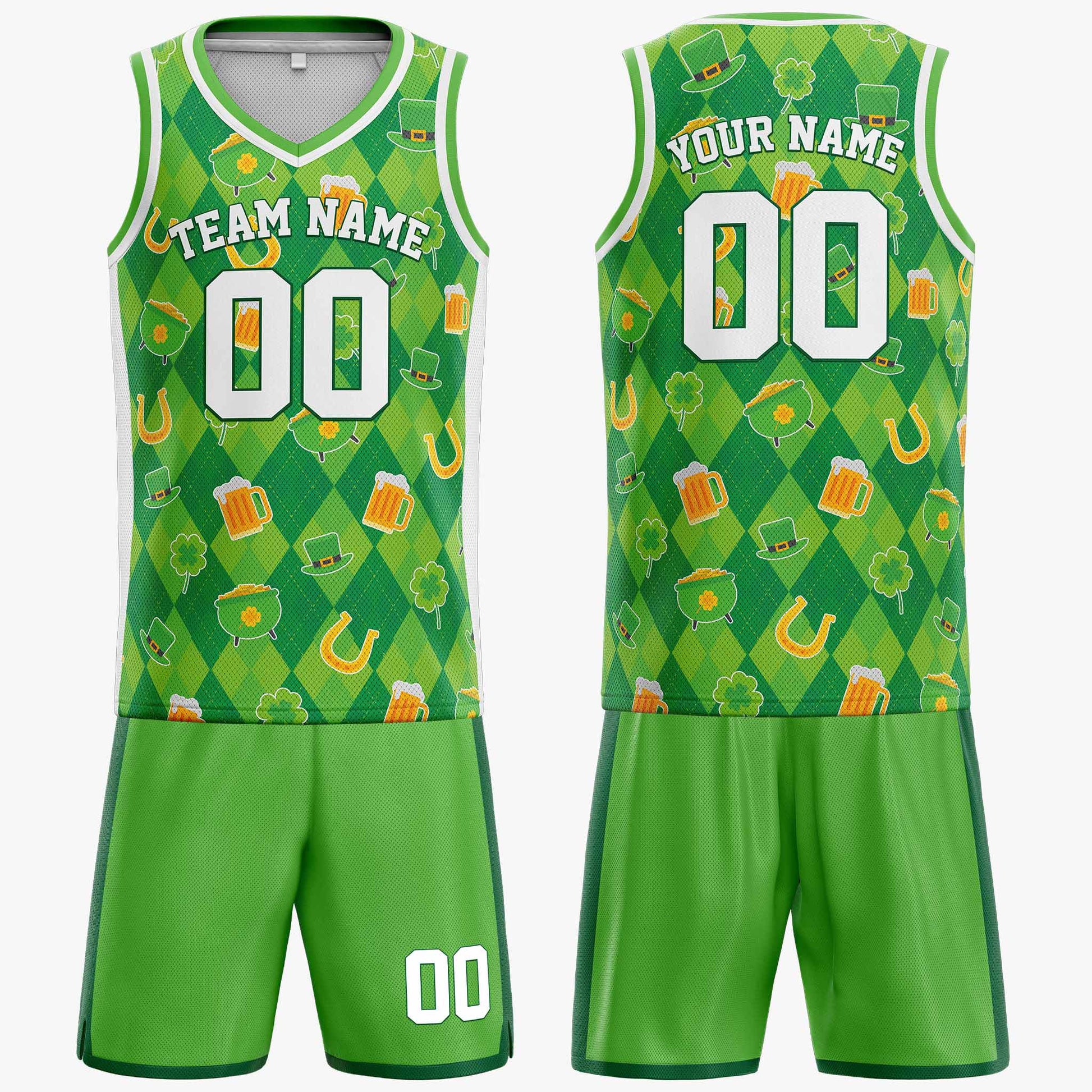 Custom St. Patrick's Day Basketball Jersey Lucky Brews - Design Your Own
