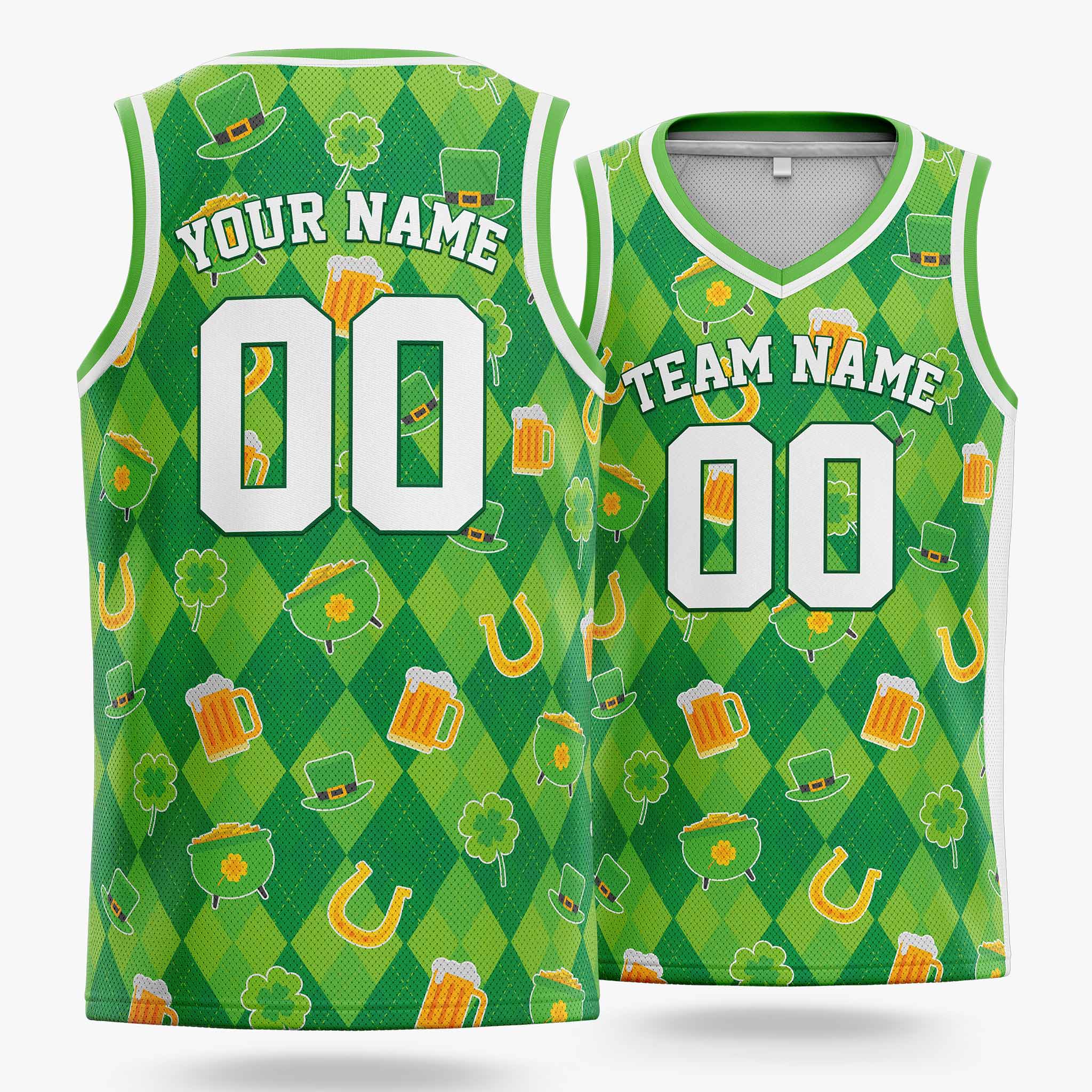 Custom St. Patrick's Day Basketball Jersey Lucky Brews - Design Your Own