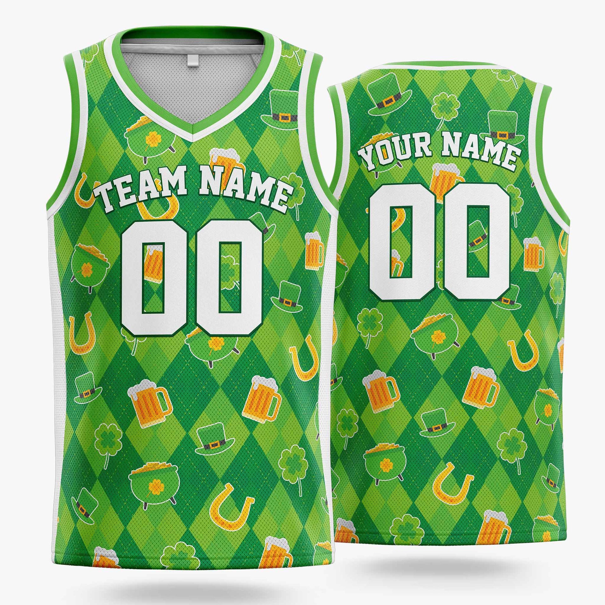 Custom St. Patrick's Day Basketball Jersey Lucky Brews - Design Your Own