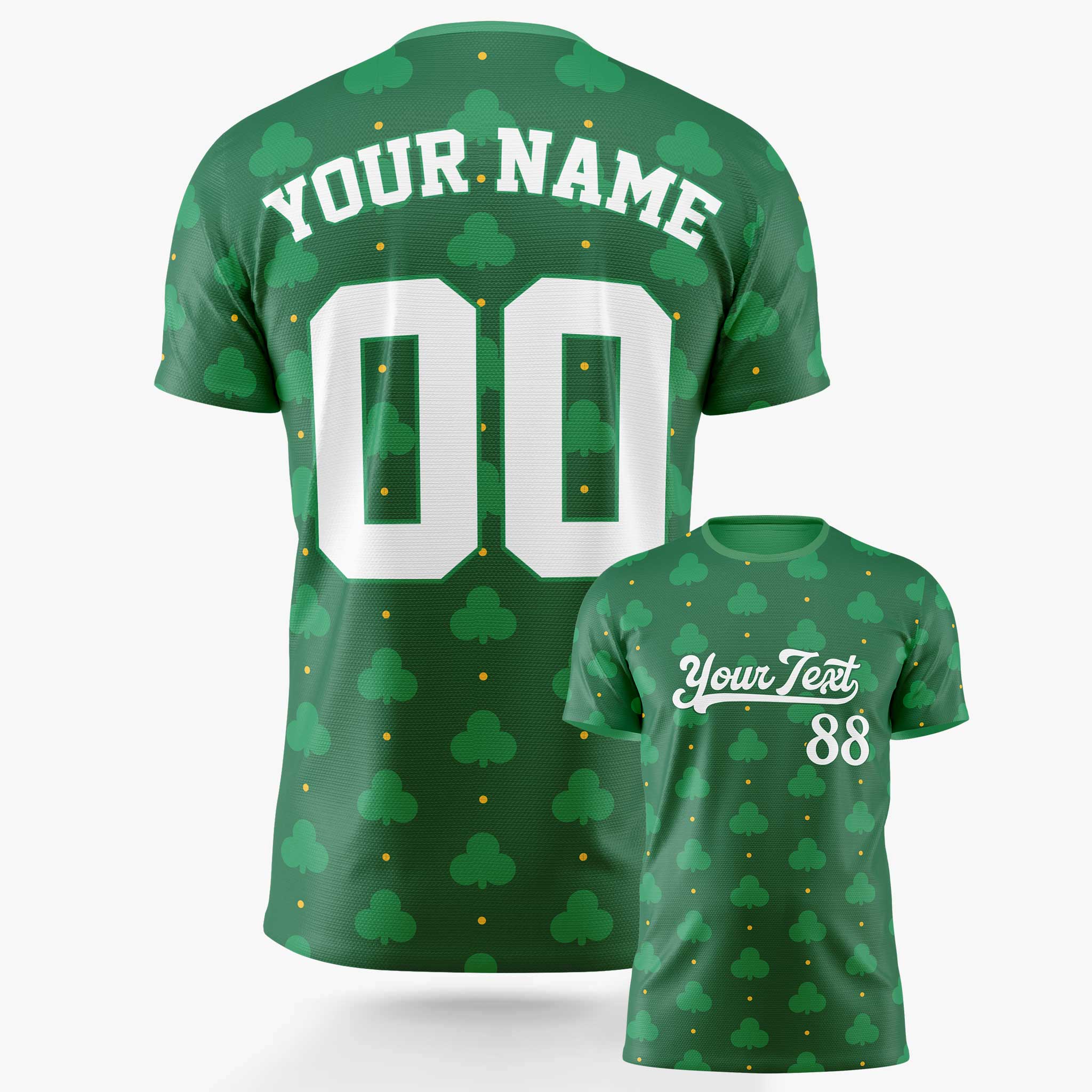 Custom St. Patrick's Day Soccer Jersey Classic Shamrock - Design Your Own