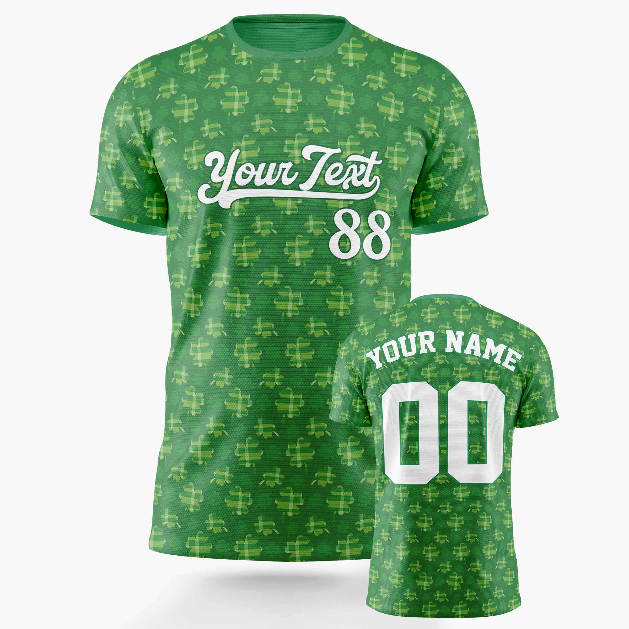 Custom St. Patrick's Day Soccer Jersey Dark Shamrock - Design Your Own