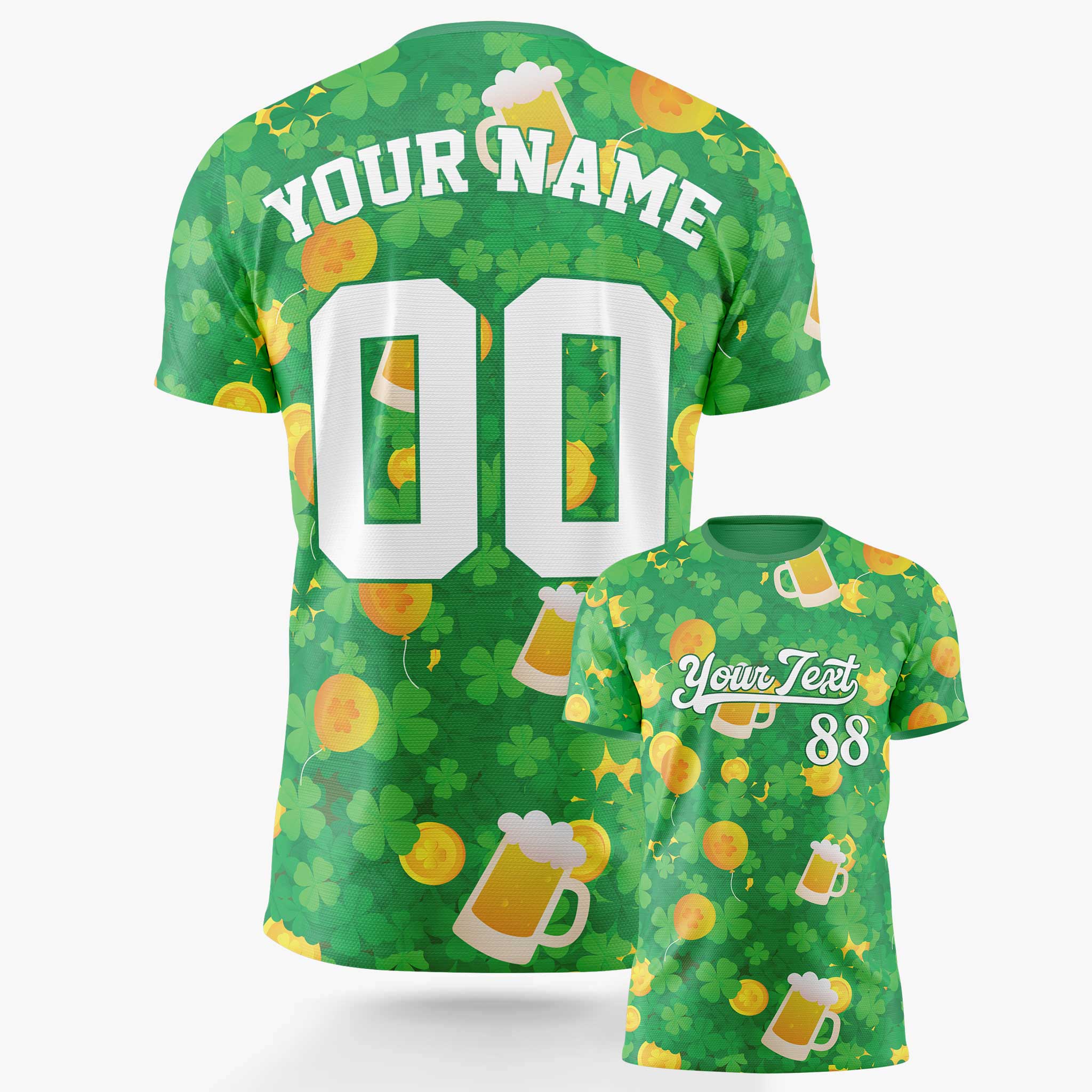 Custom St. Patrick's Day Soccer Jersey Lucky Gold - Design Your Own