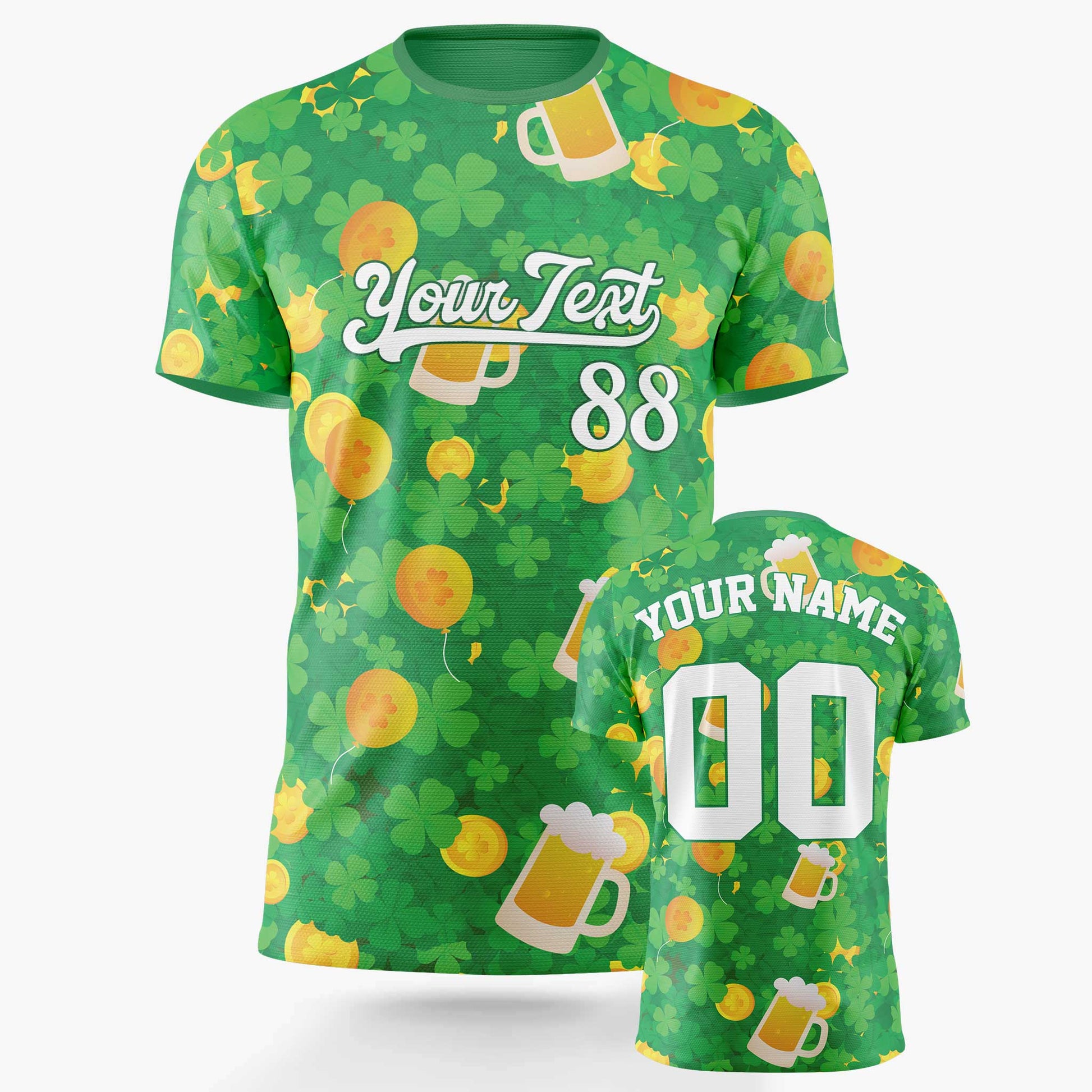 Custom St. Patrick's Day Soccer Jersey Lucky Gold - Design Your Own